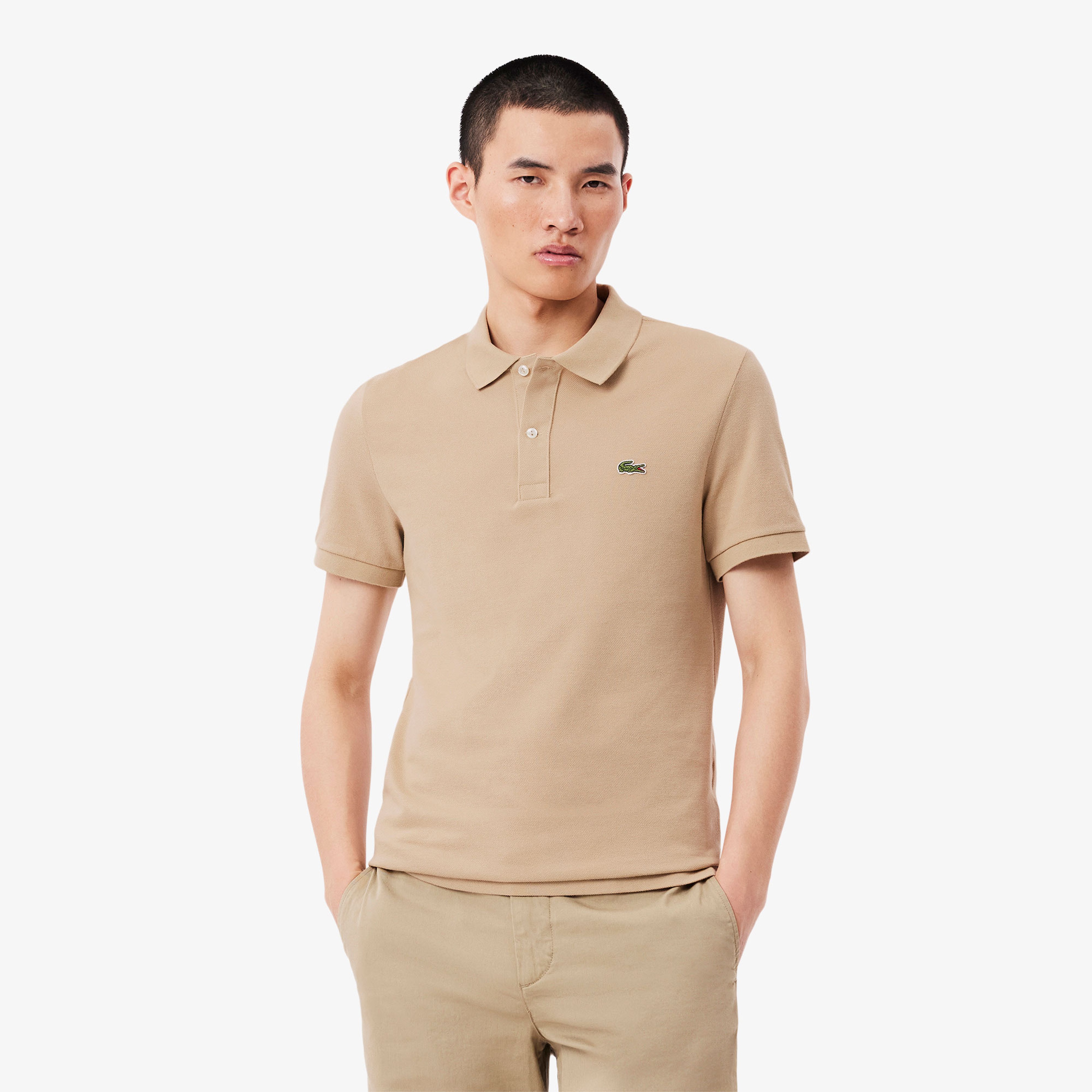 L.12.12 Erkek Slim Fit Bej Polo