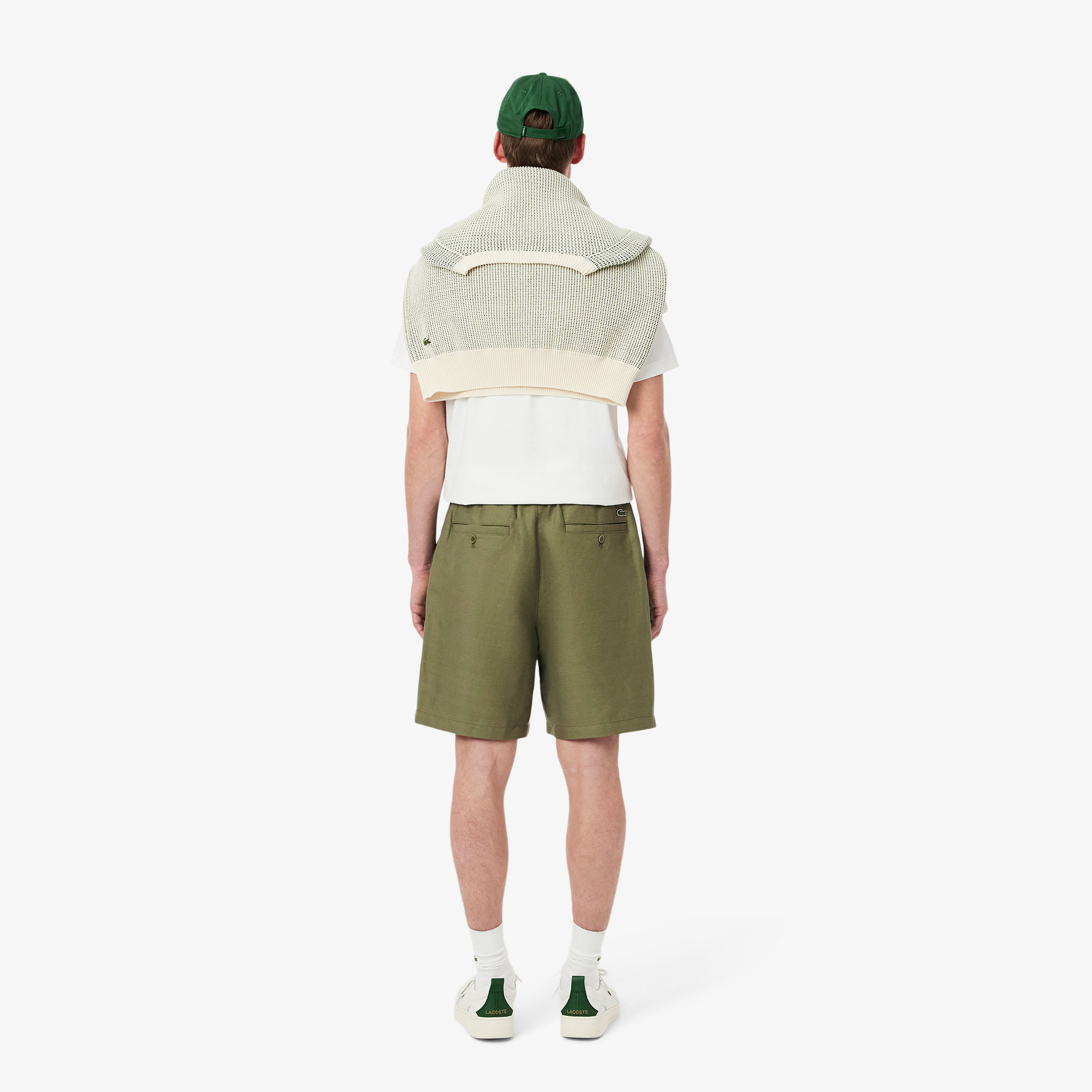 Erkek Regular Fit Keten Haki Şort