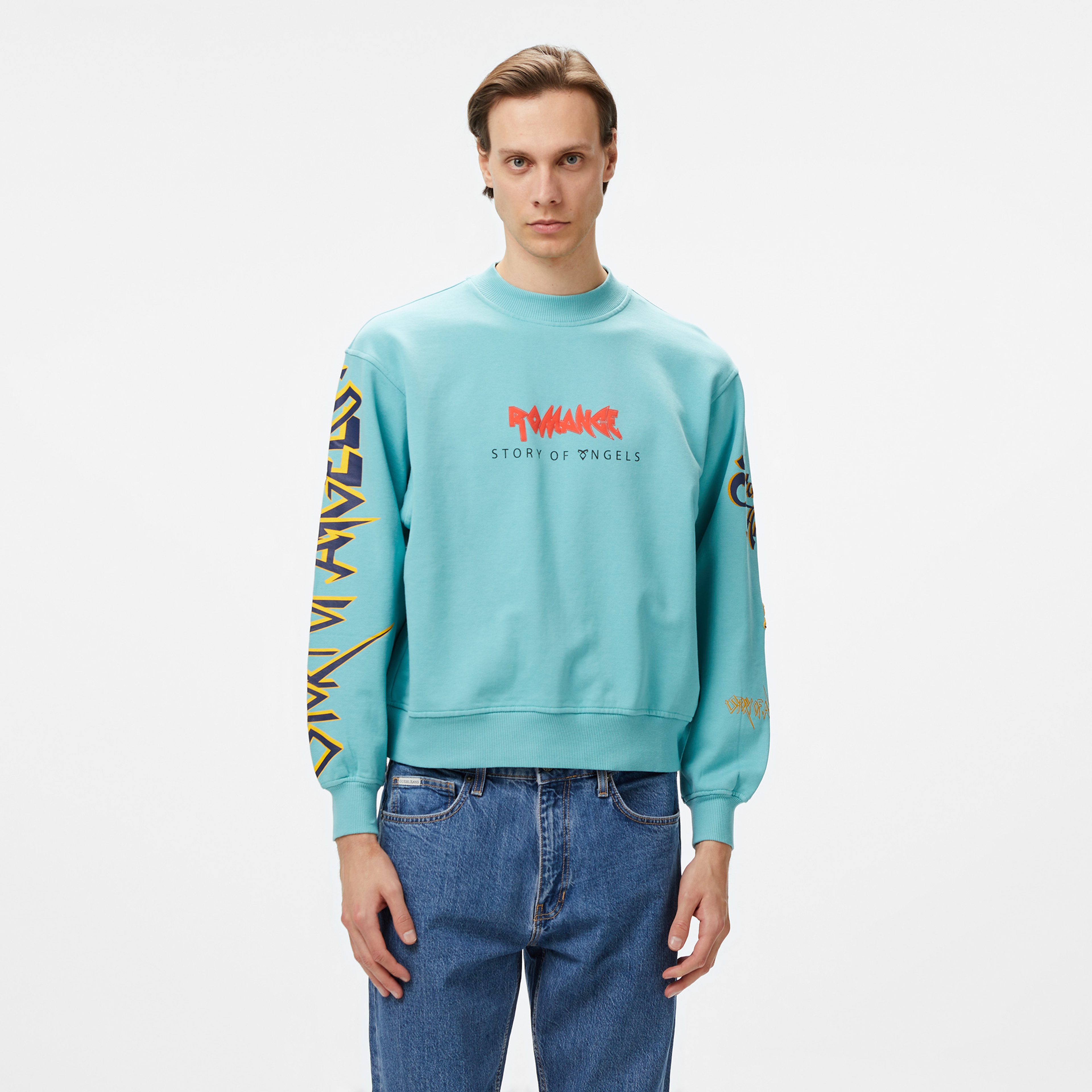 Story Of Angels Soa Budha Dream Romance Erkek Mavi Sweatshirt