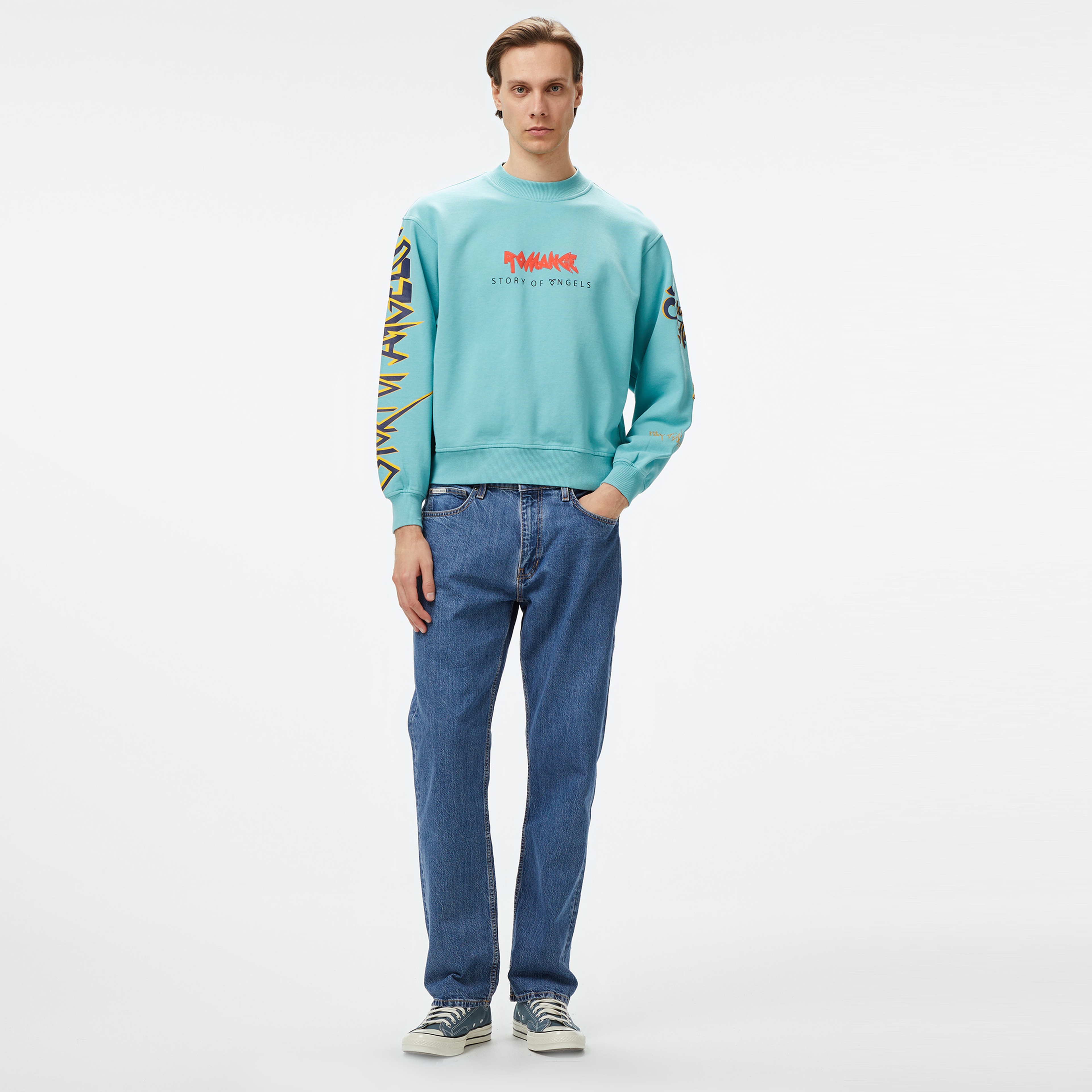 Story Of Angels Soa Budha Dream Romance Erkek Mavi Sweatshirt