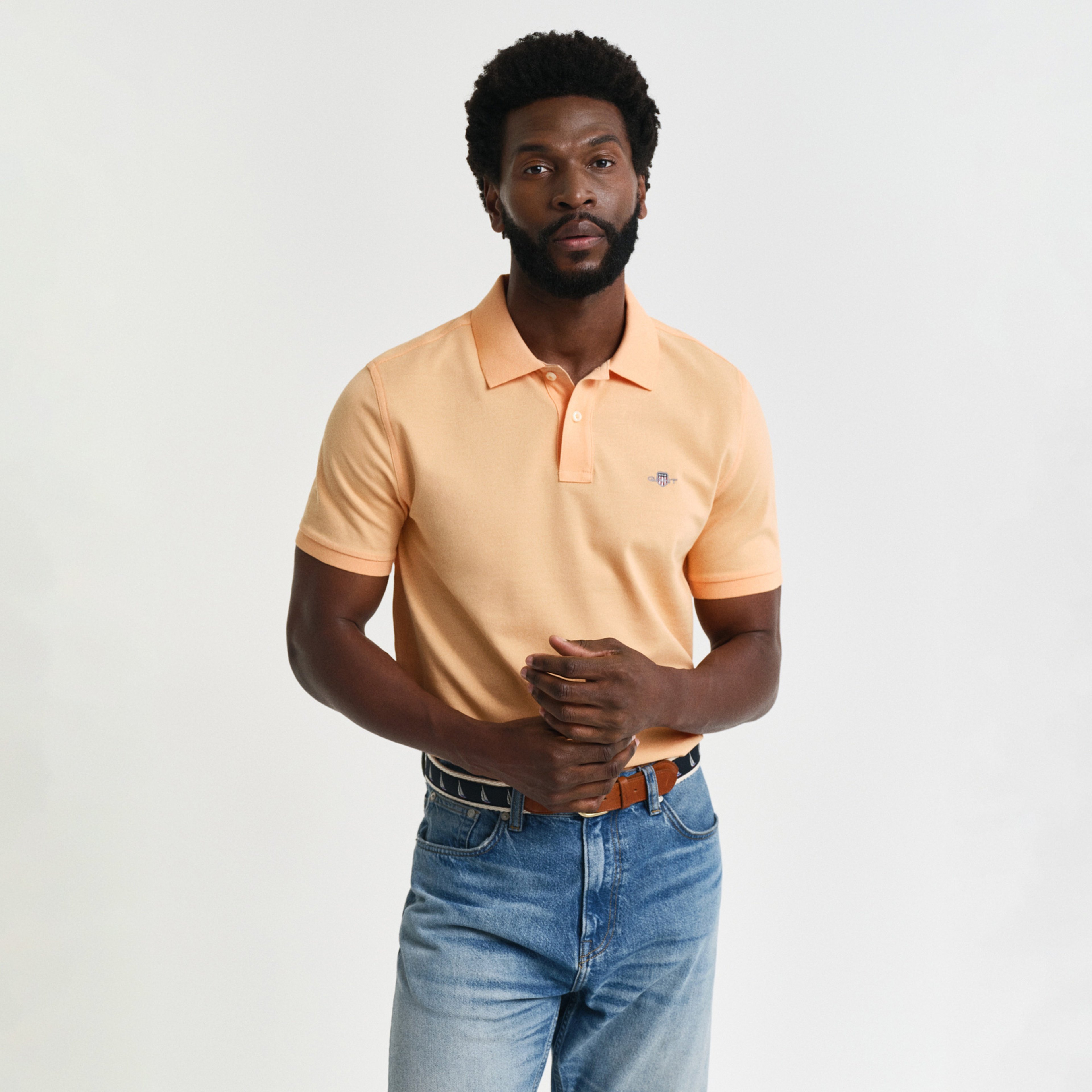 GANT Erkek Turuncu Regular Fit Polo