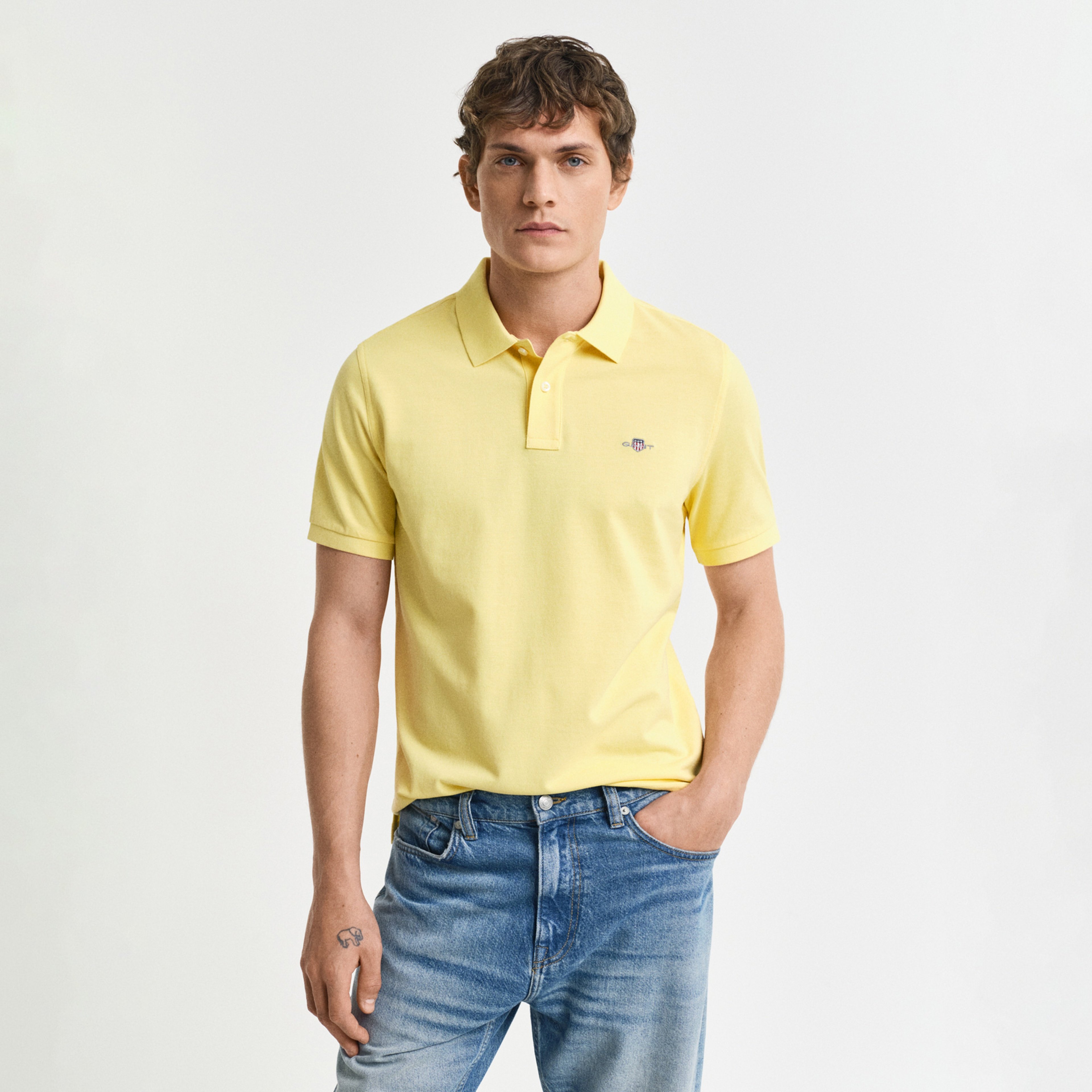 GANT Erkek Sarı Regular Fit Polo