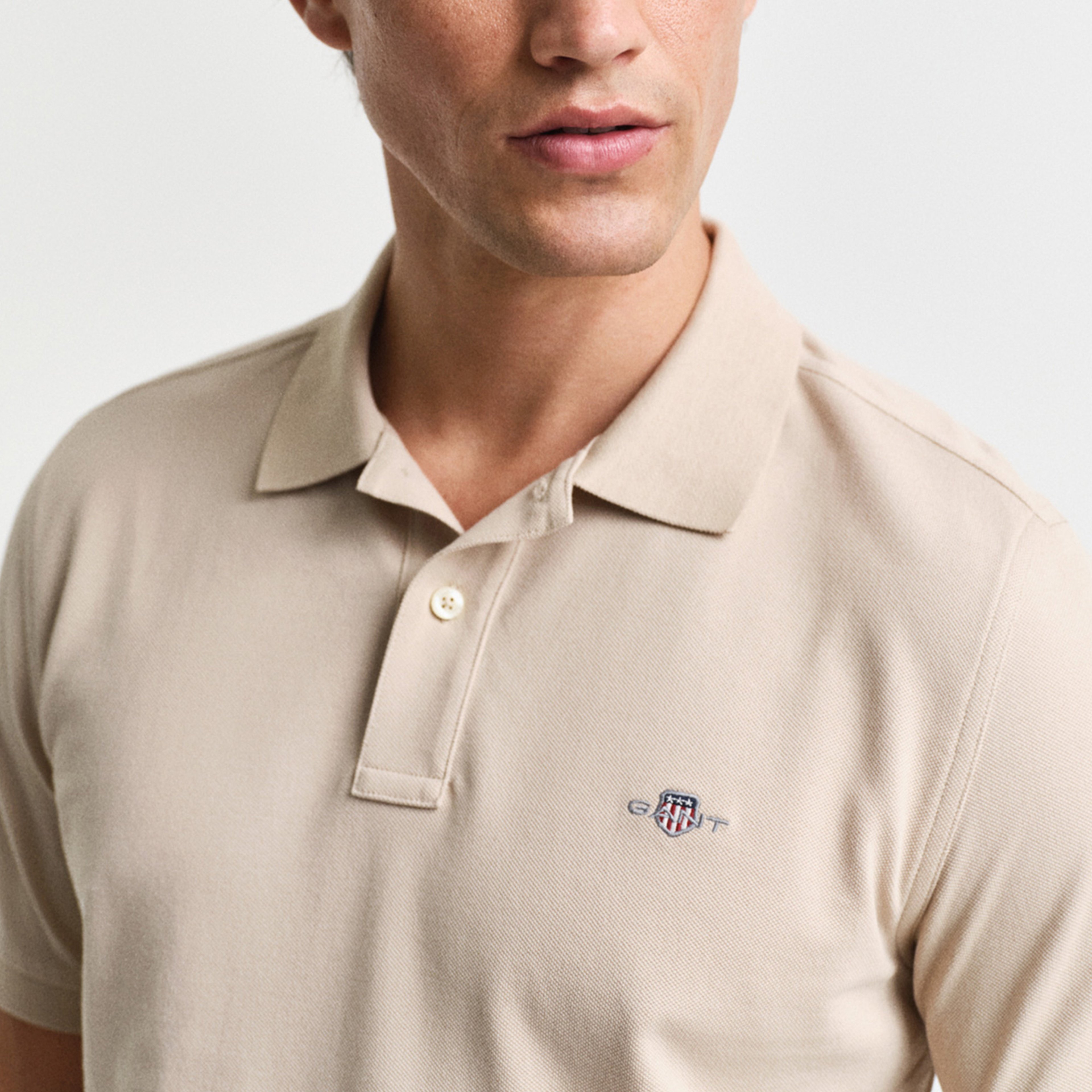GANT Erkek Bej Regular Fit Polo