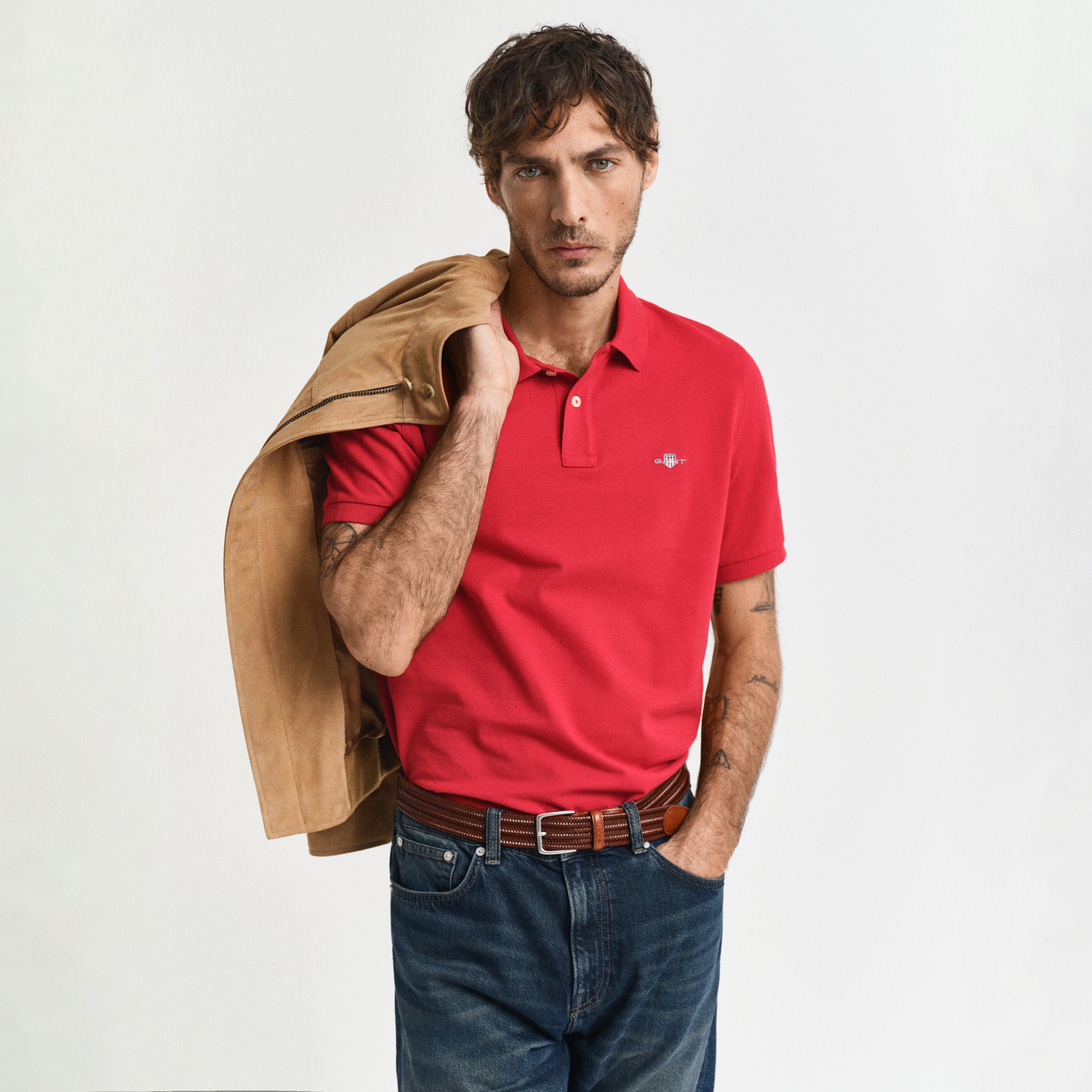 GANT Erkek Kırmızı Regular Fit Polo