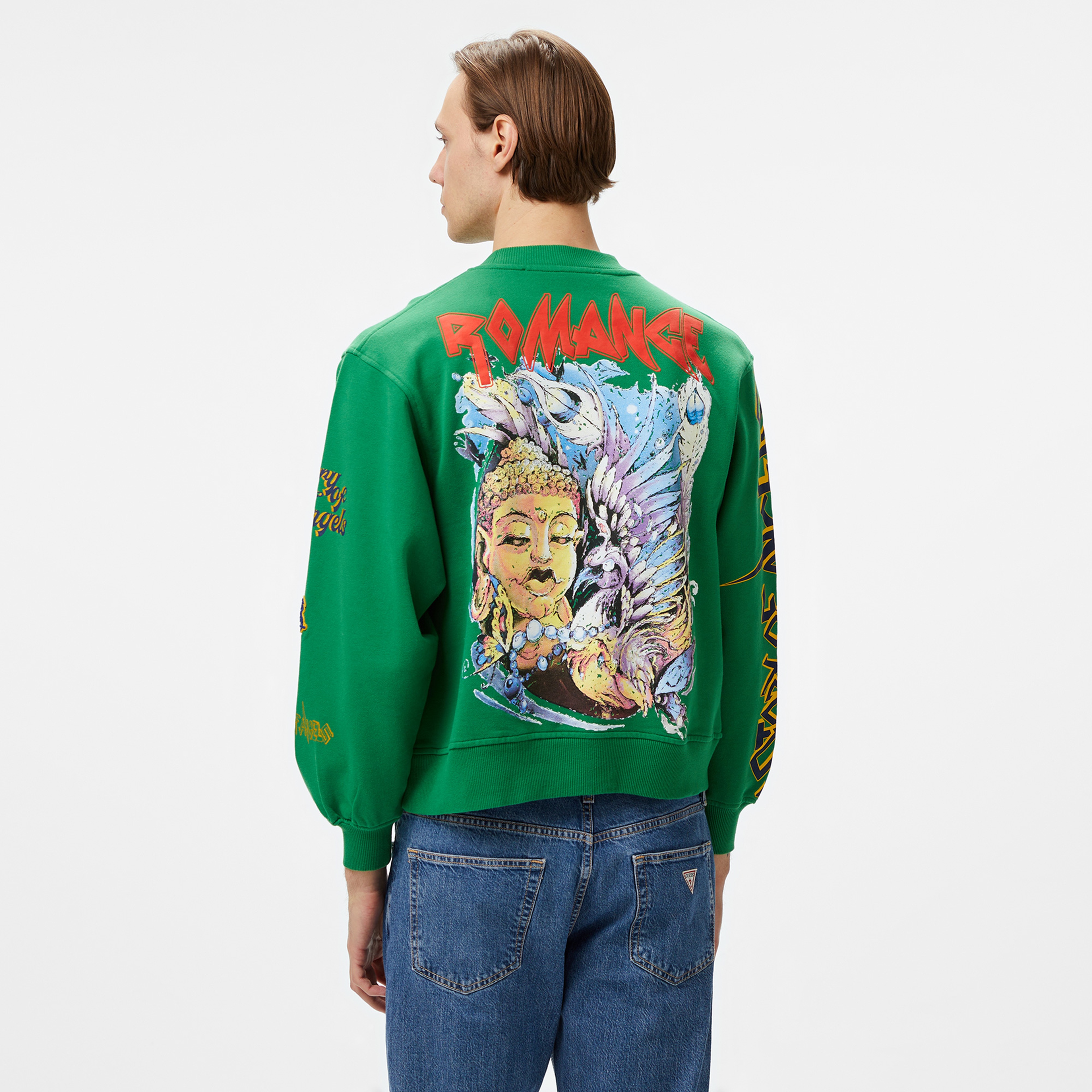 Story Of Angels Soa Budha Dream Romance  Erkek Yeşil Sweatshirt