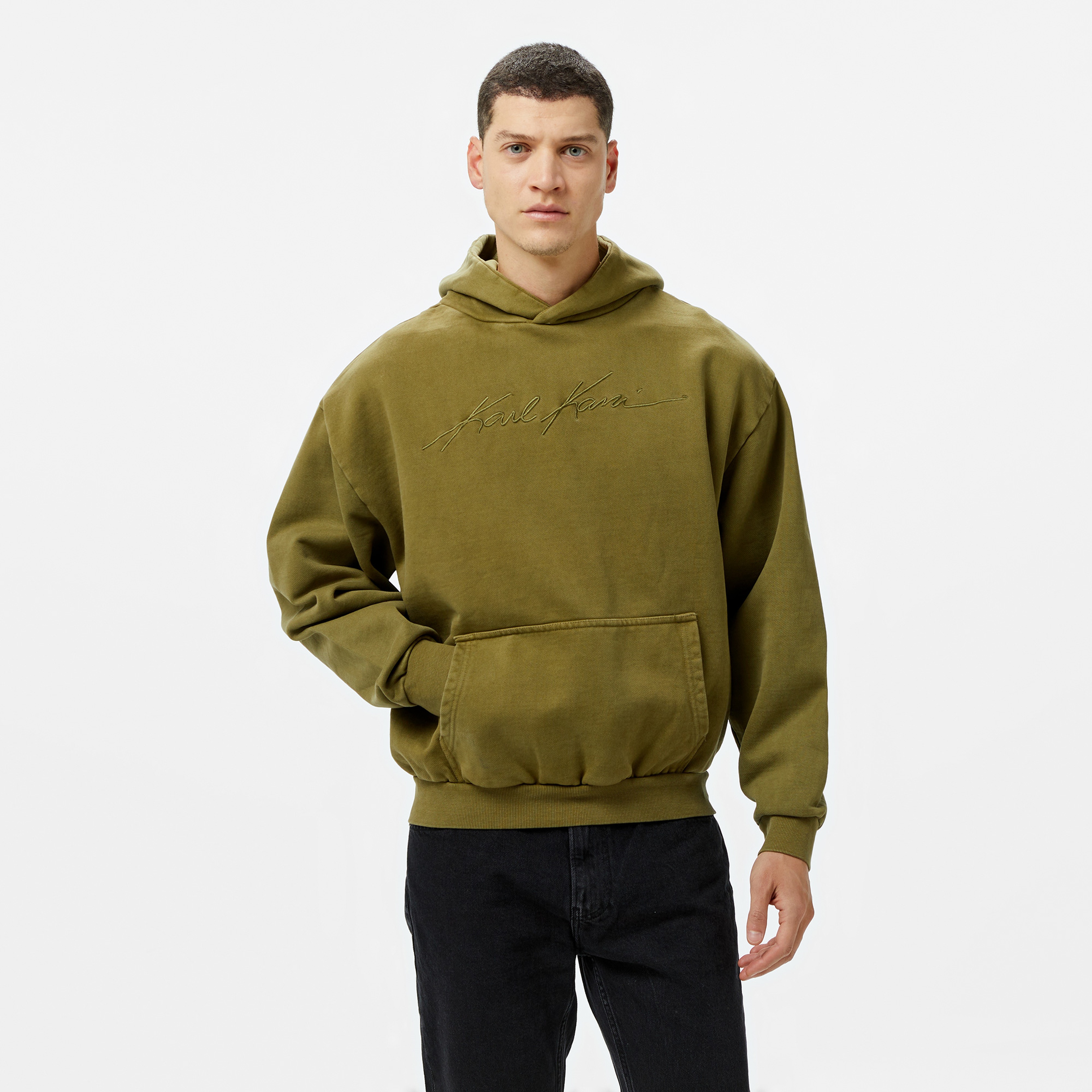 Karl Kani Serif Teddy Erkek Gri Hoodie