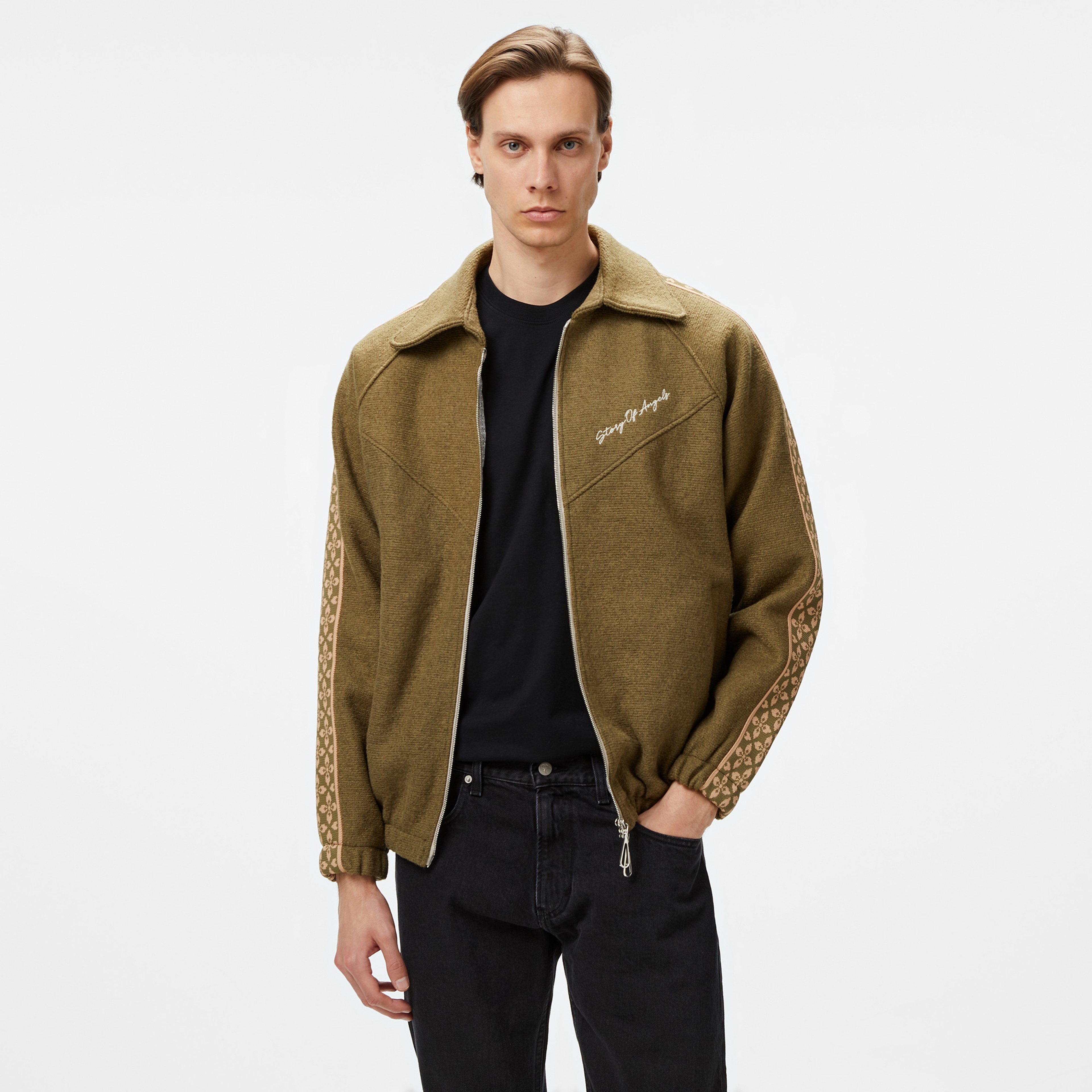 Story Of Angels Soa Dream Logo Band Lana Wool Oversized Erkek Yeşil Ceket