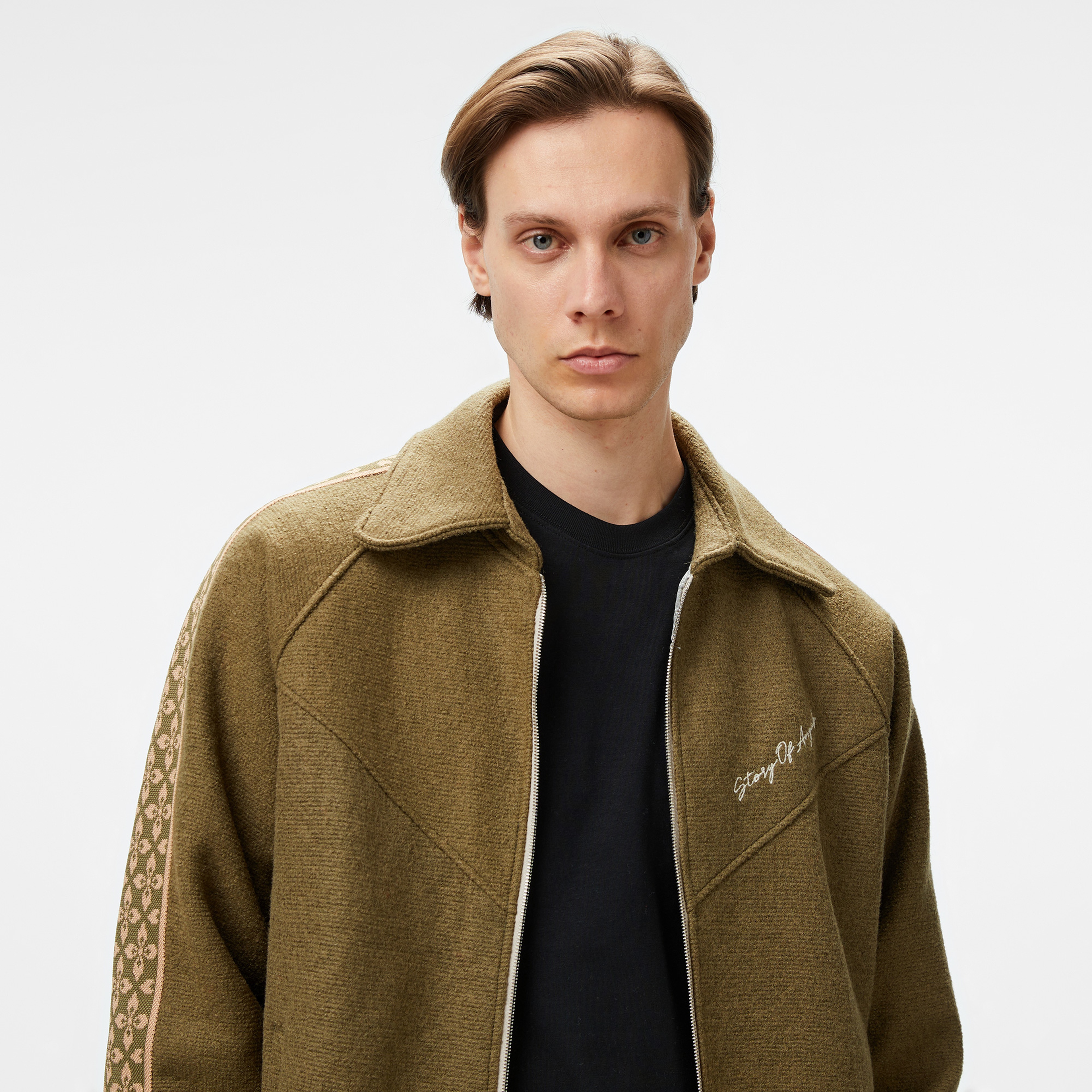 Story Of Angels Soa Dream Logo Band Lana Wool Oversized Erkek Yeşil Ceket