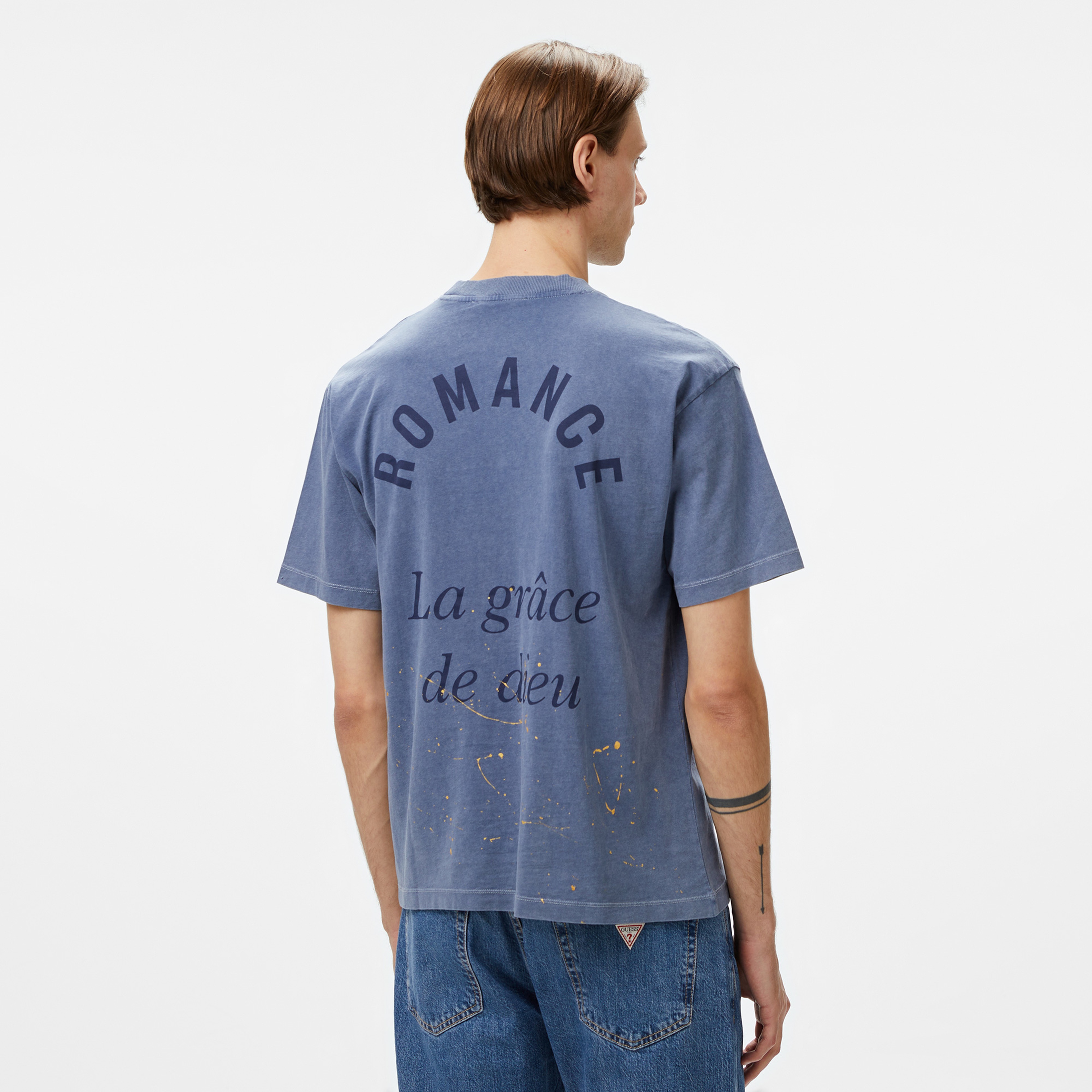 Story Of Angels Soa Romance Hand-Dye Erkek Lacivert T-Shirt