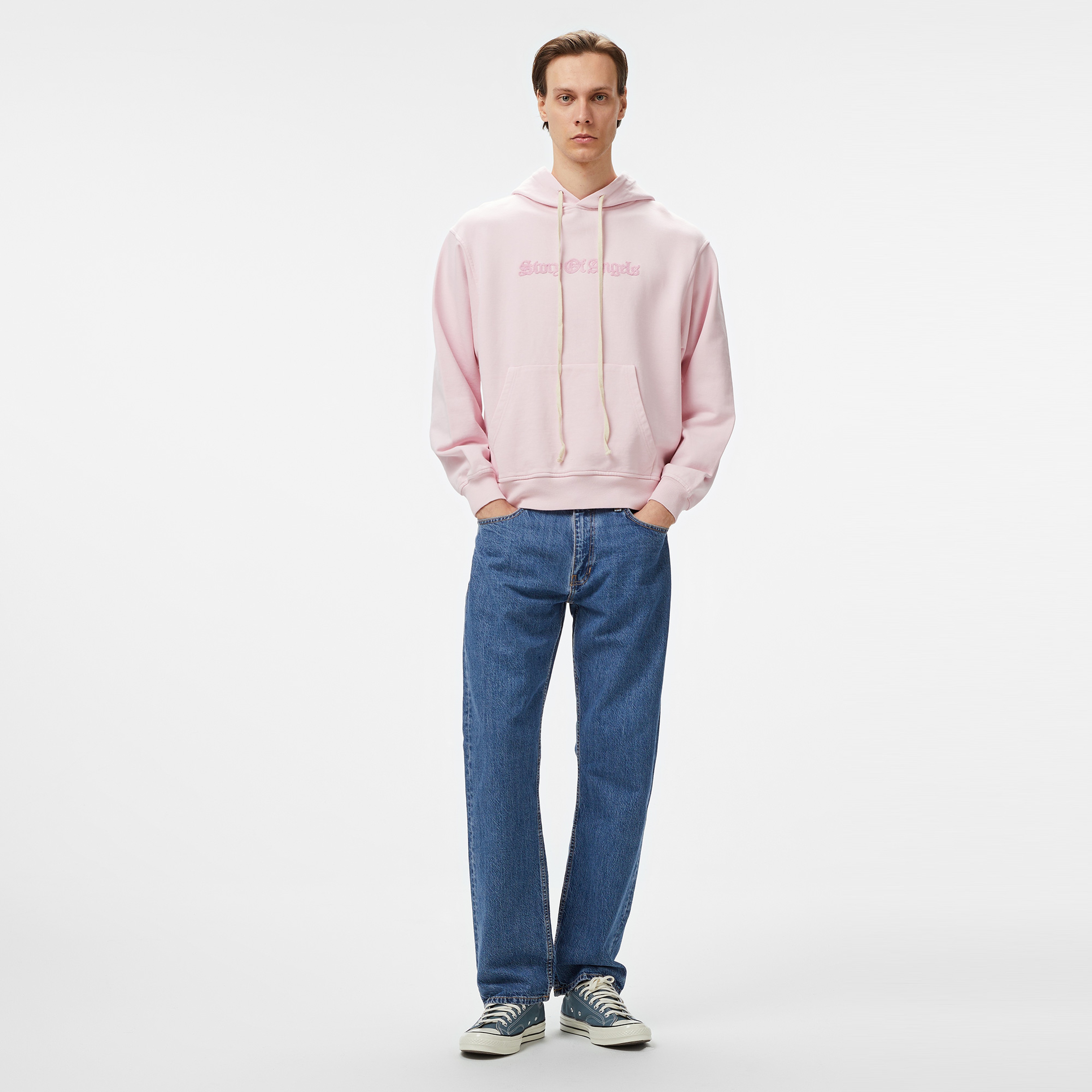 Story Of Angels Soa Wool Chain Monogram  Erkek Pembe Hoodie
