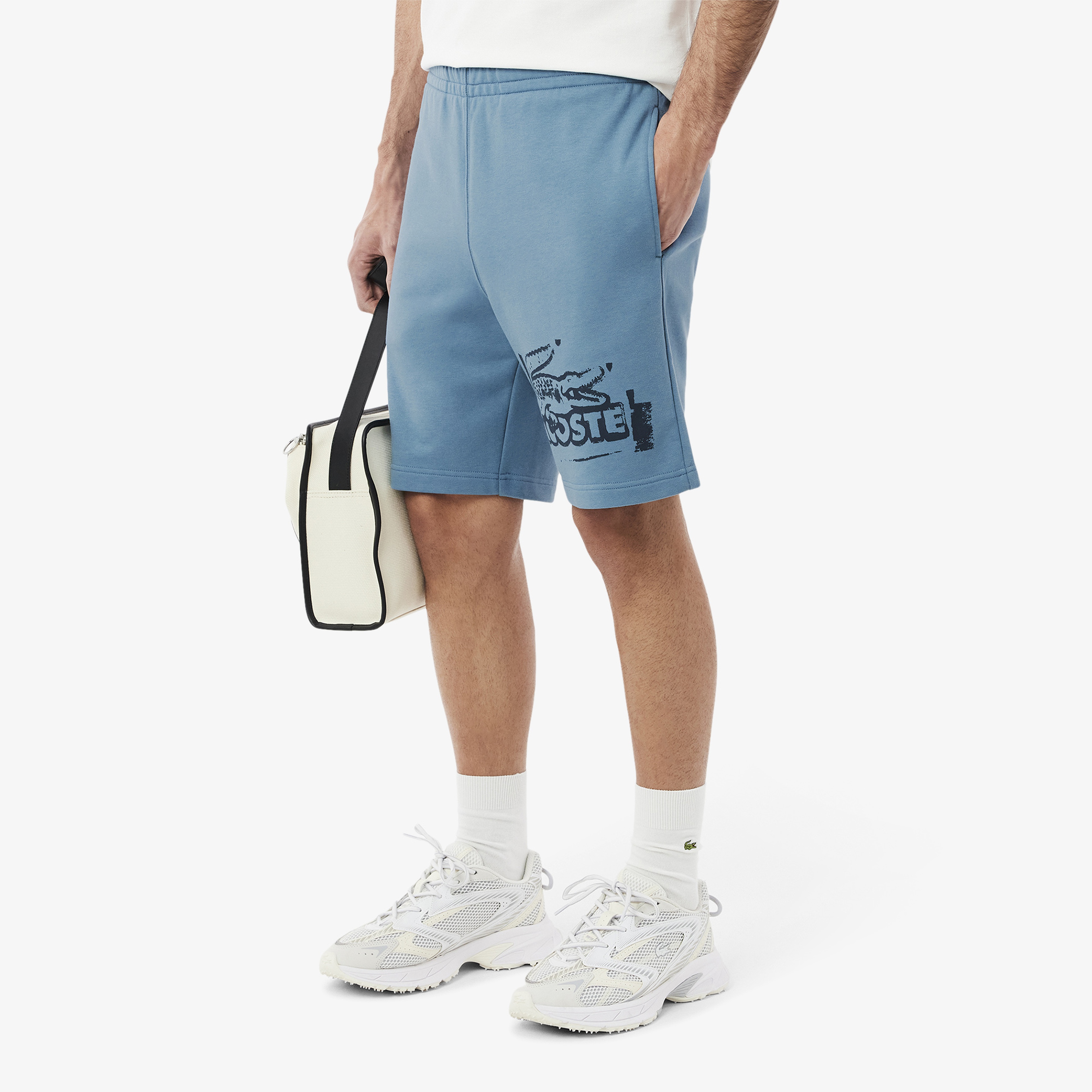 Lacoste Graphic Cotton Fleece Erkek Mavi Şort