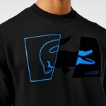 Erkek Regular Fit Bisiklet Yaka Baskılı Siyah Sweatshirt