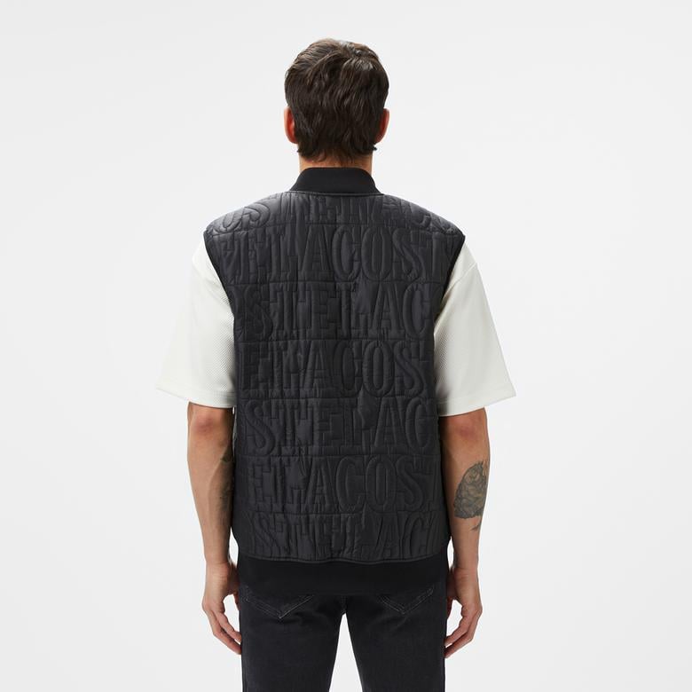 Erkek Regular Fit Dik Yaka Kapitone Siyah Yelek