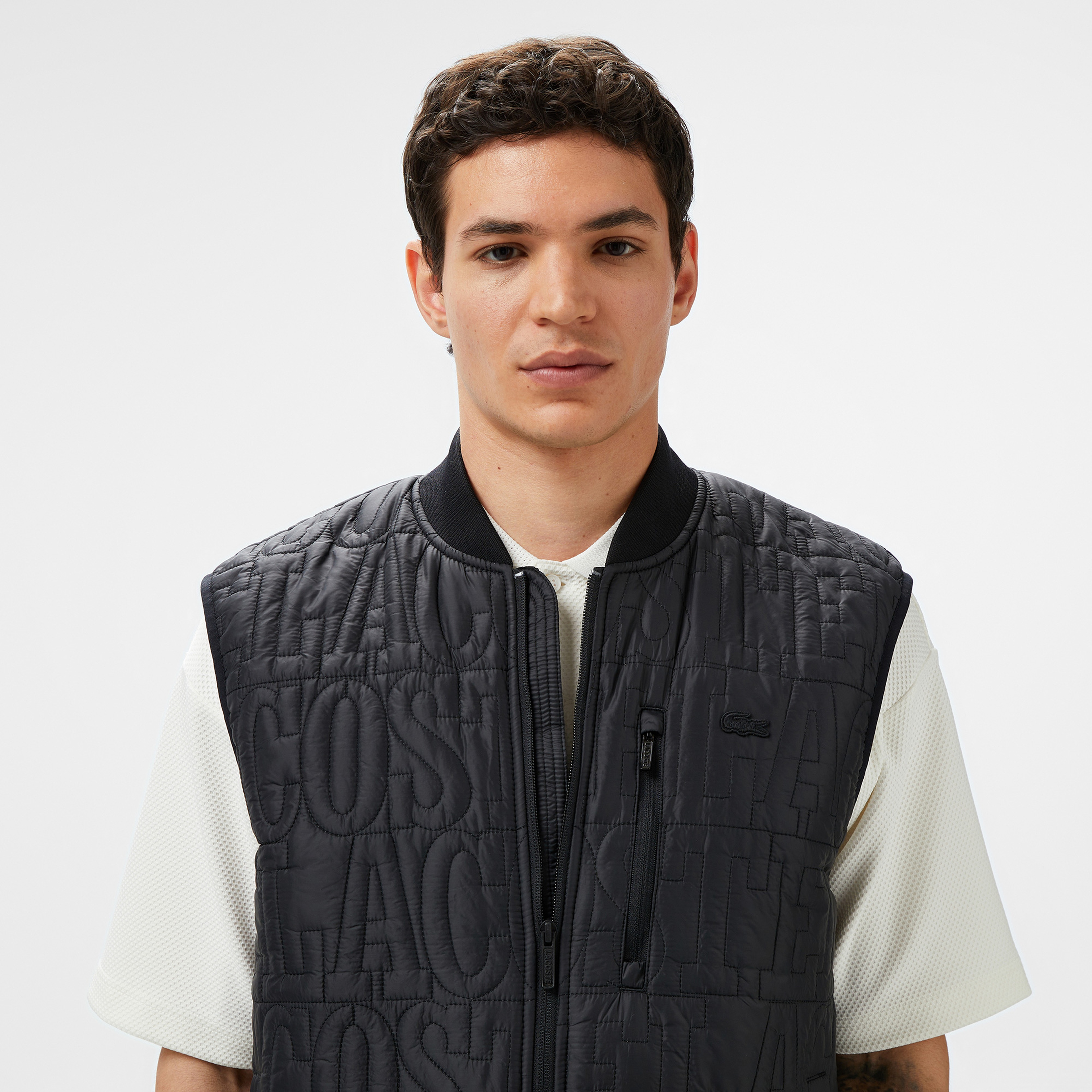 Erkek Regular Fit Dik Yaka Kapitone Siyah Yelek