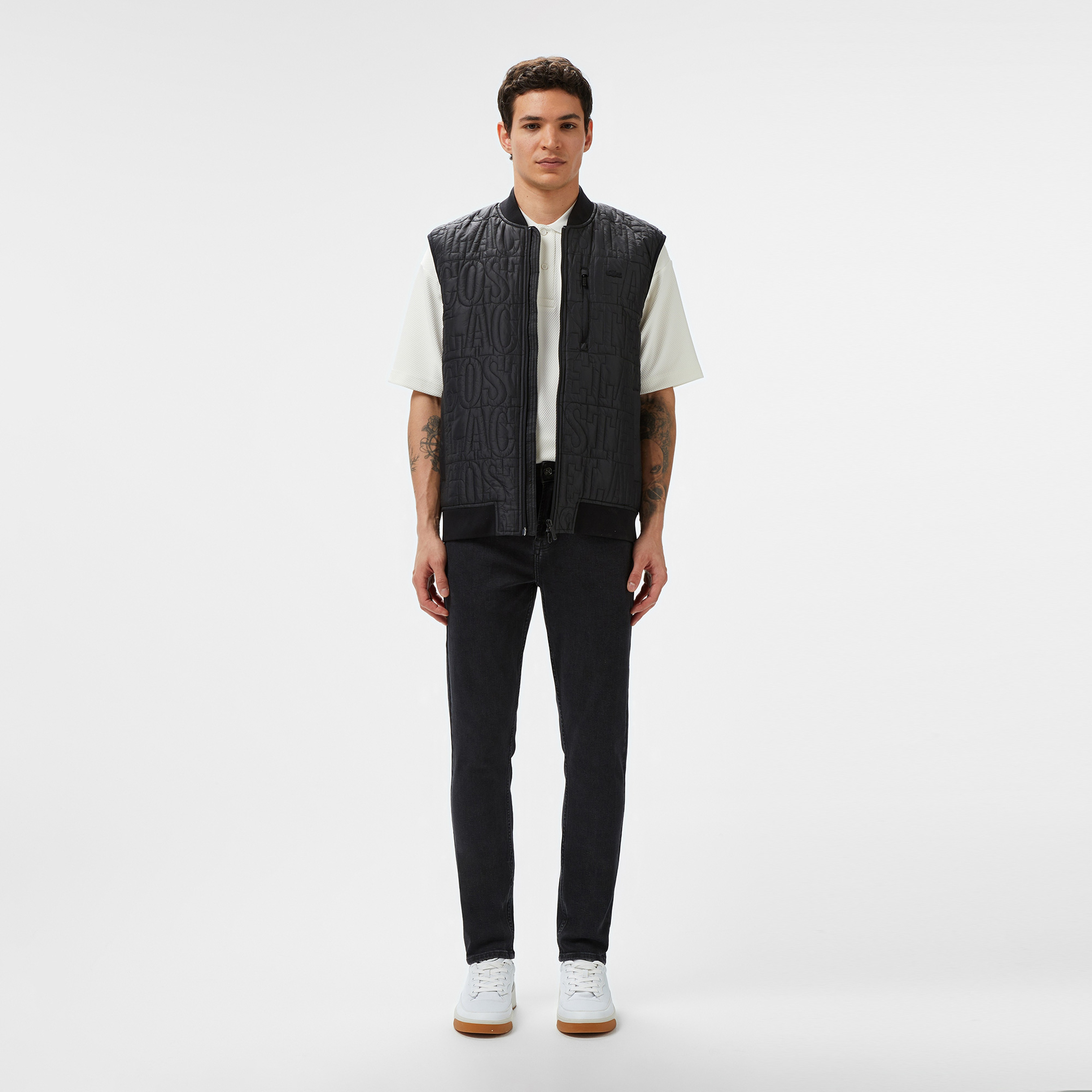 Erkek Regular Fit Dik Yaka Kapitone Siyah Yelek