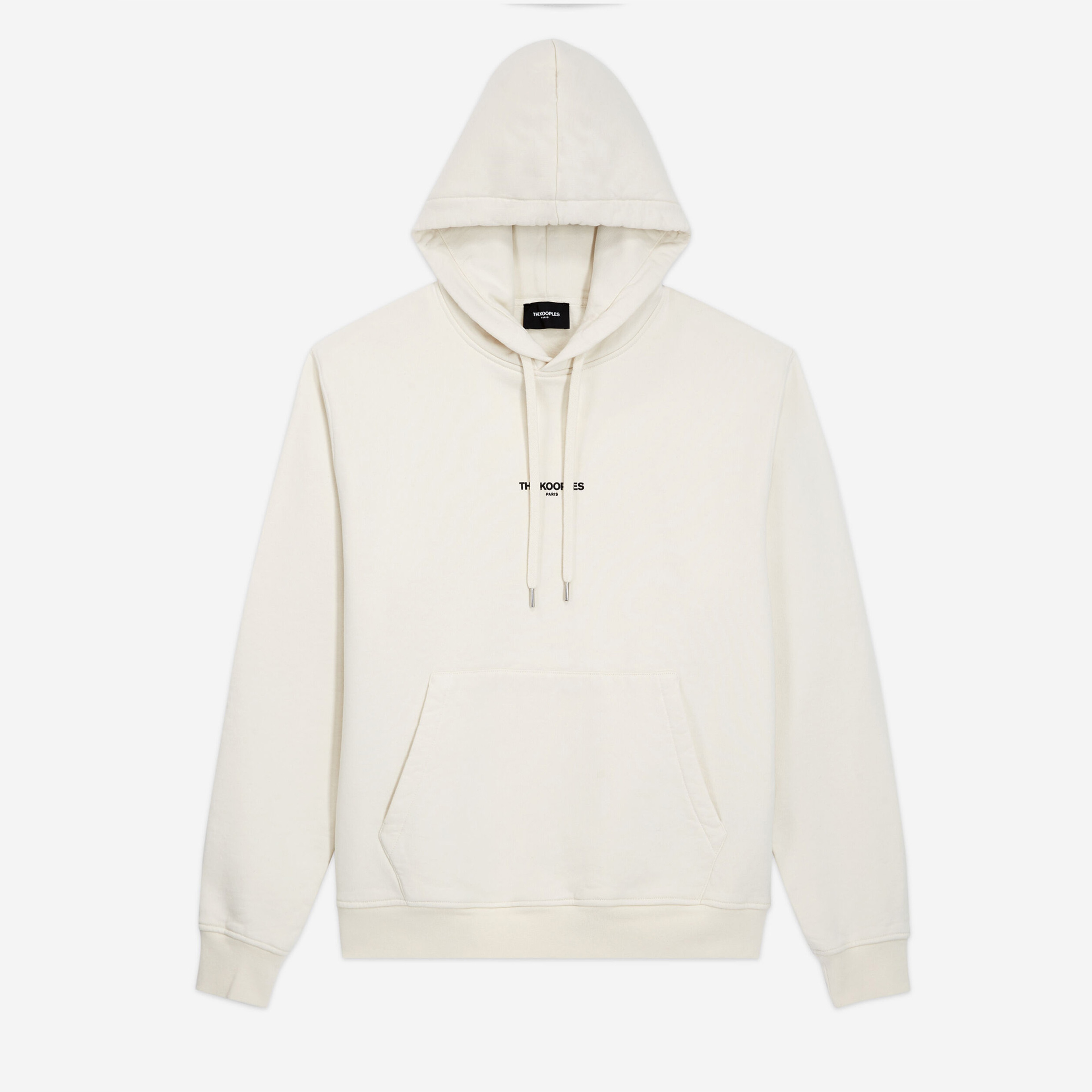 ERKEK KAPÜŞONLU LOGO BASKILI BEYAZ SWEATSHIRT