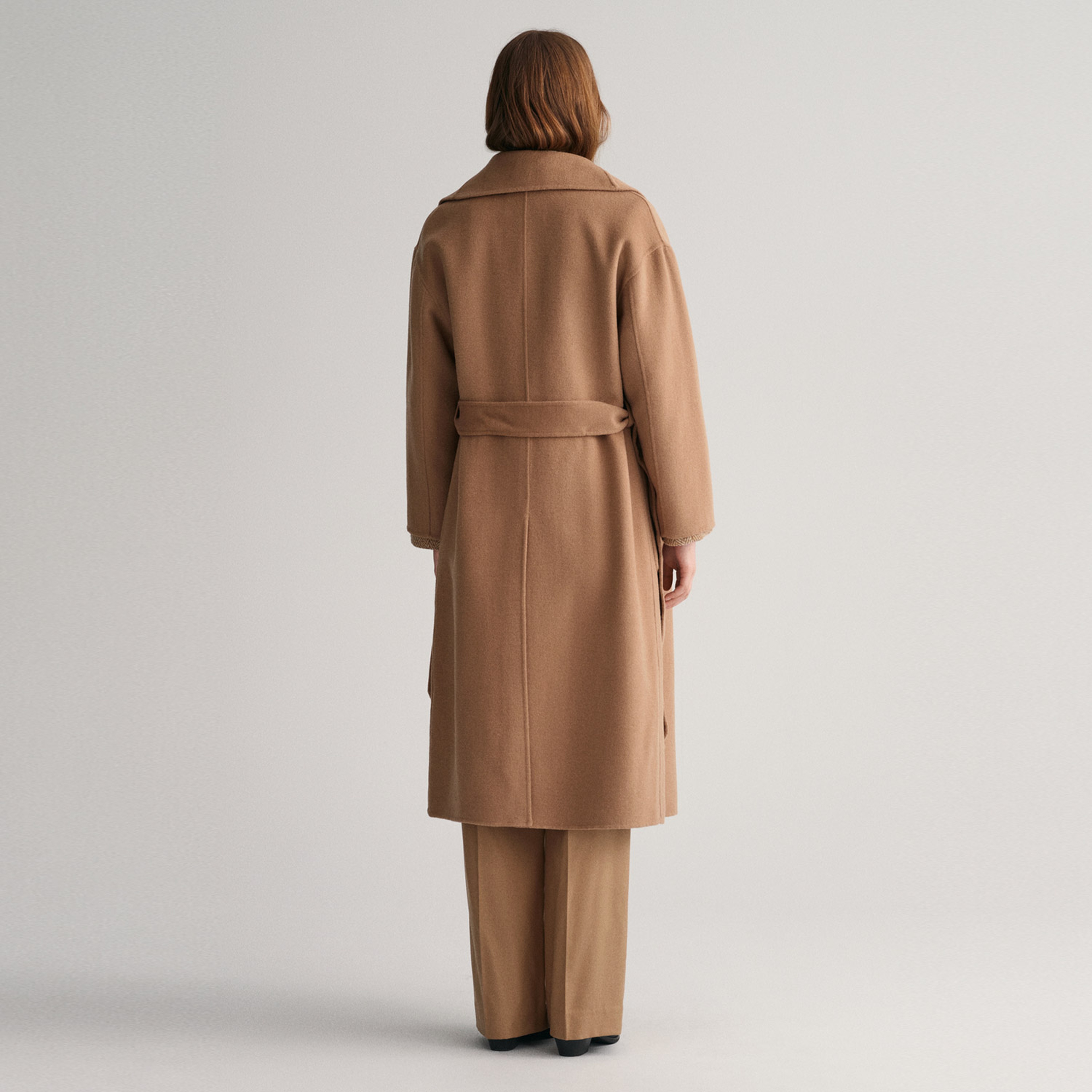 GANT Kadın Kahverengi Oversize Fit Klasik Yaka Kaban