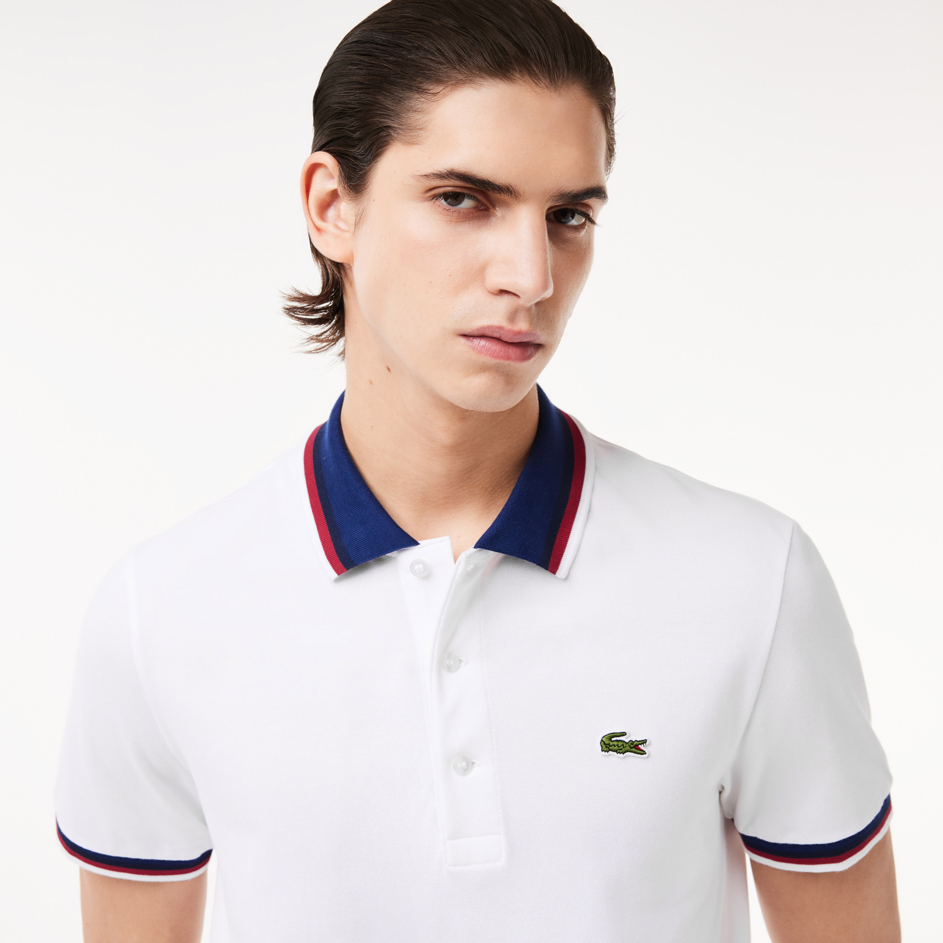 Lacoste Regular Fit Stretch Cotton Piqué Contrast Collar Polo Shirt