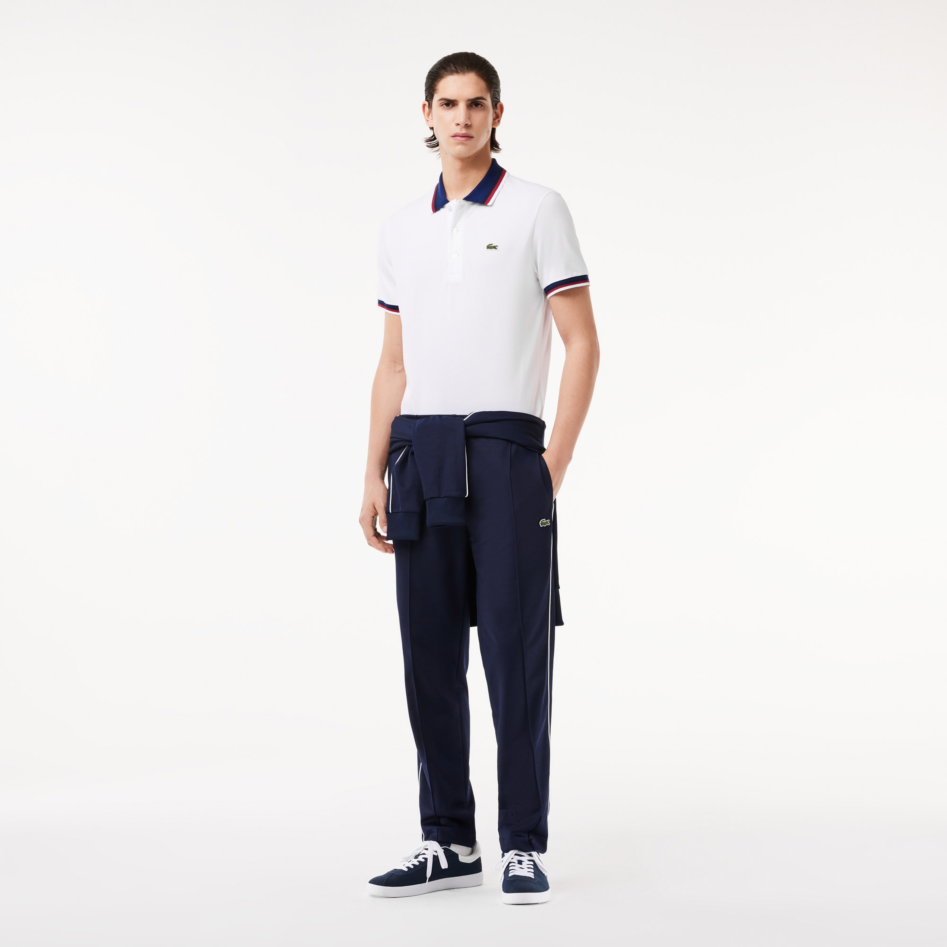 Lacoste Regular Fit Stretch Cotton Piqué Contrast Collar Polo Shirt