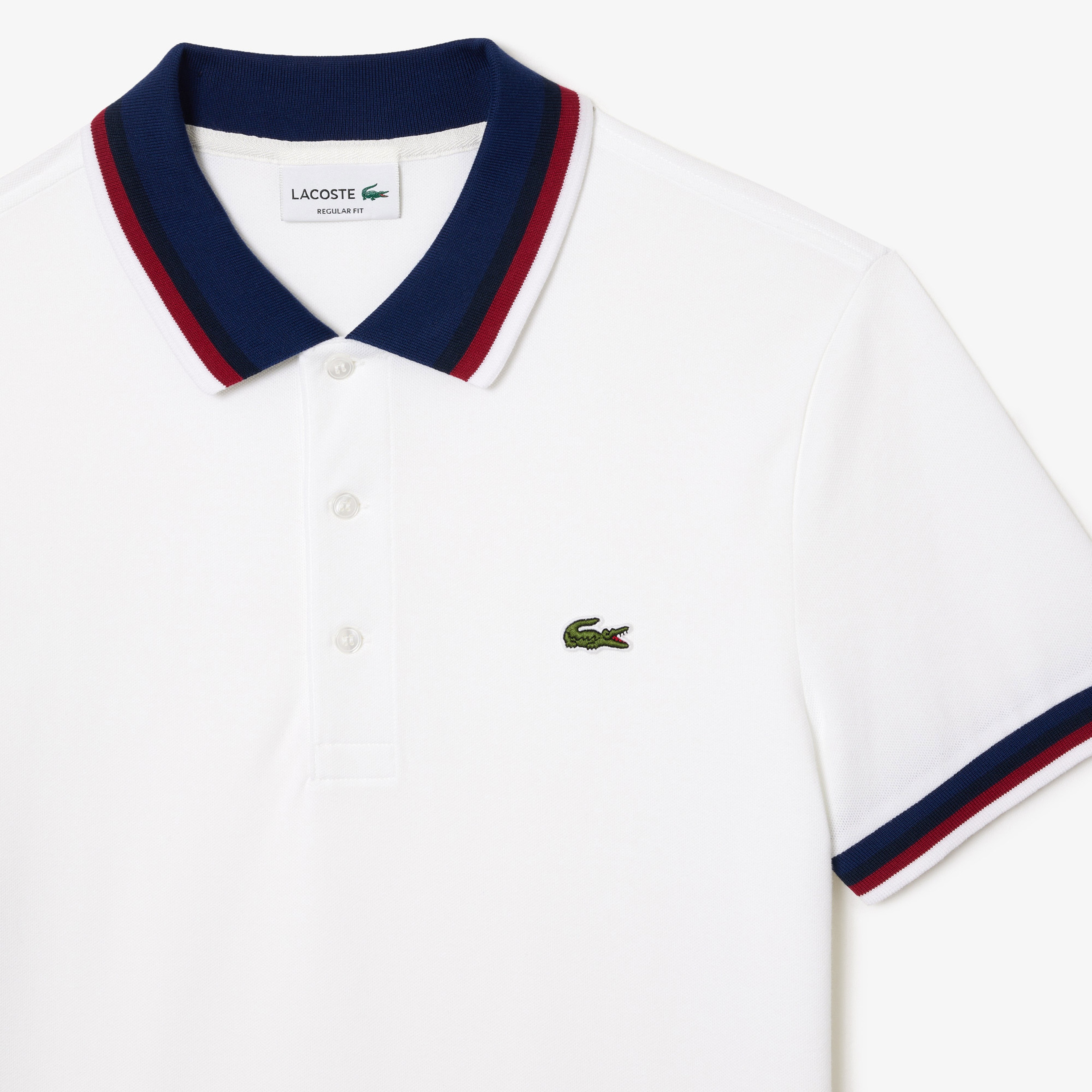 Lacoste Regular Fit Stretch Cotton Piqué Contrast Collar Polo Shirt