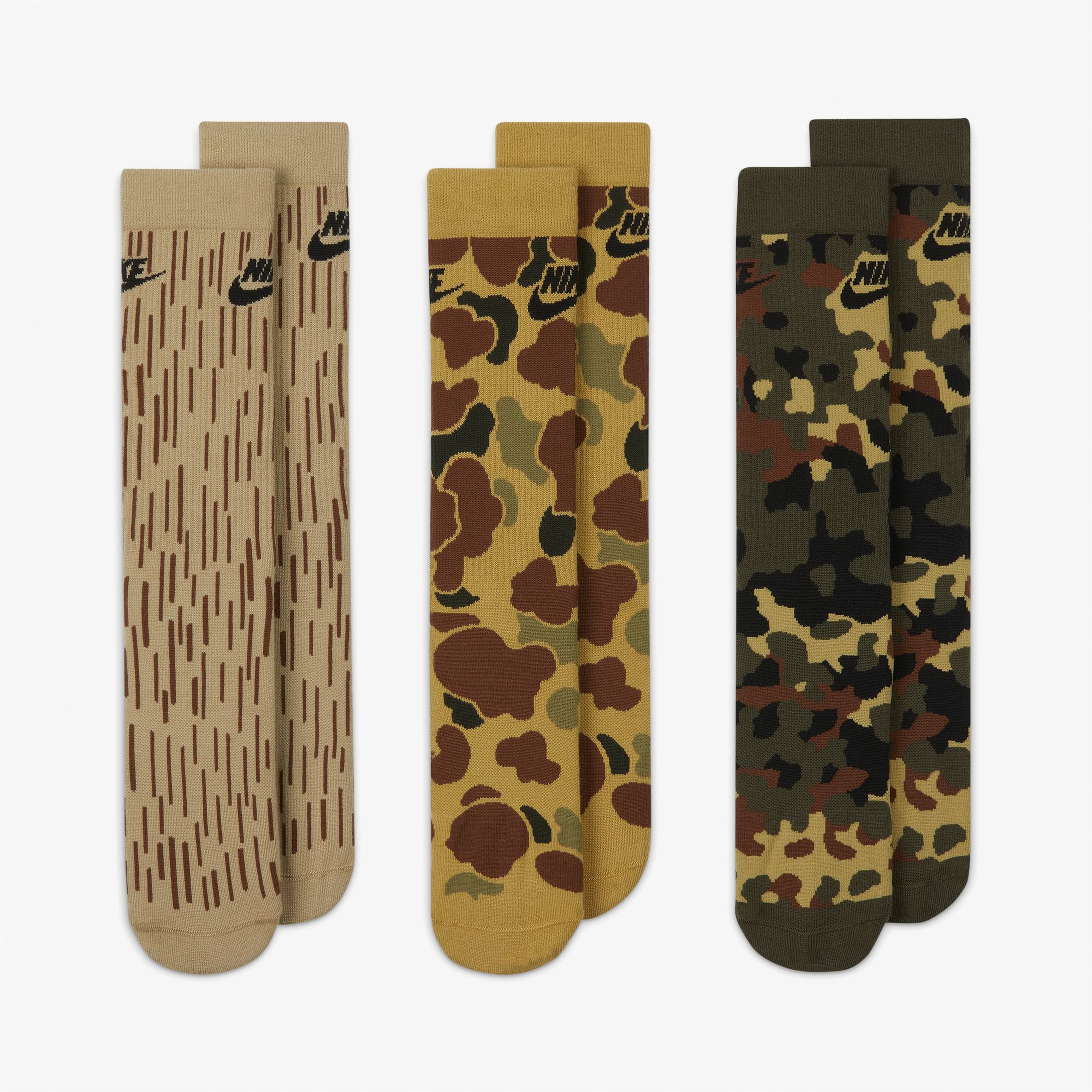 Nike Everyday Essential Crew Unisex Kahverengi 3'lü Çorap