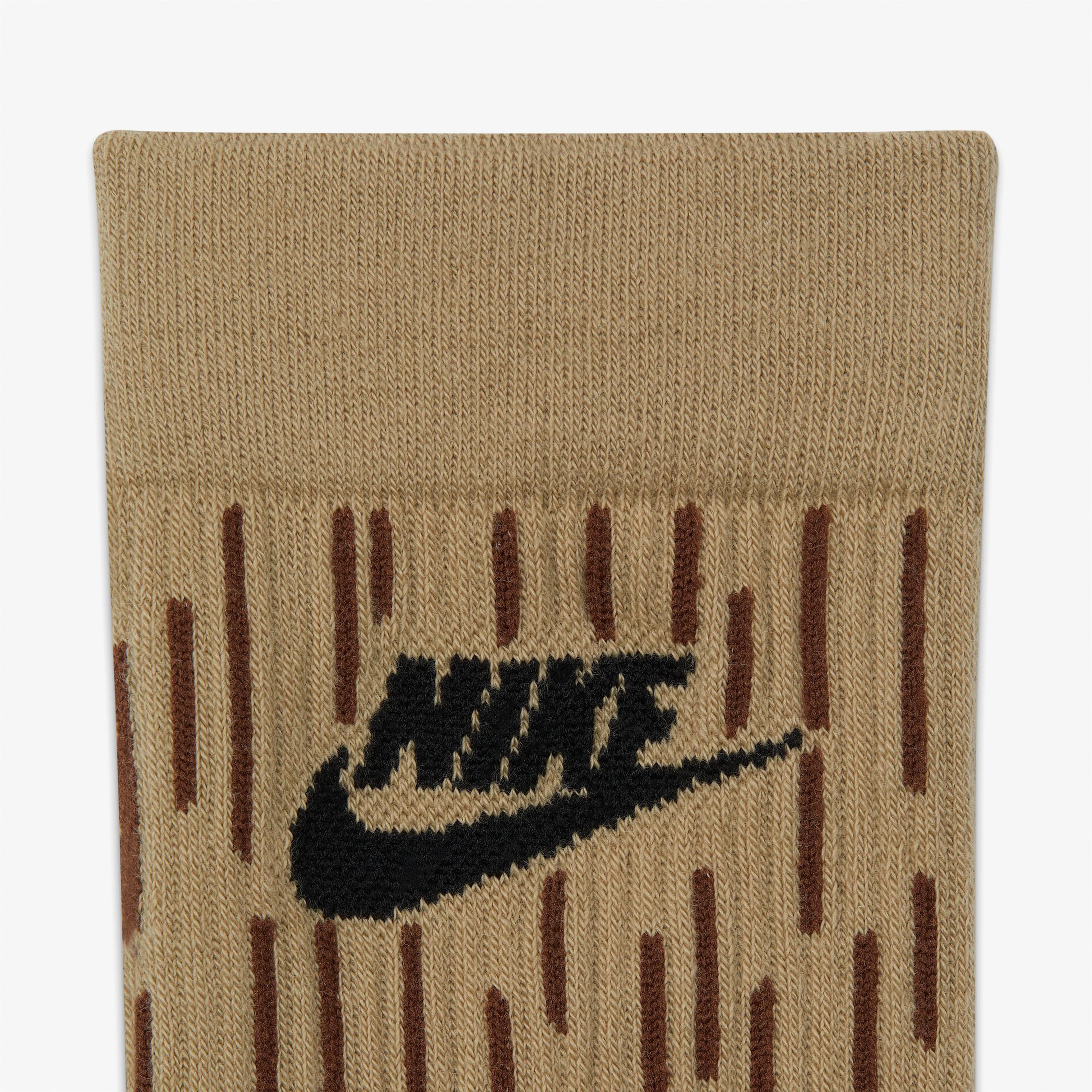 Nike Everyday Essential Crew Unisex Kahverengi 3'lü Çorap