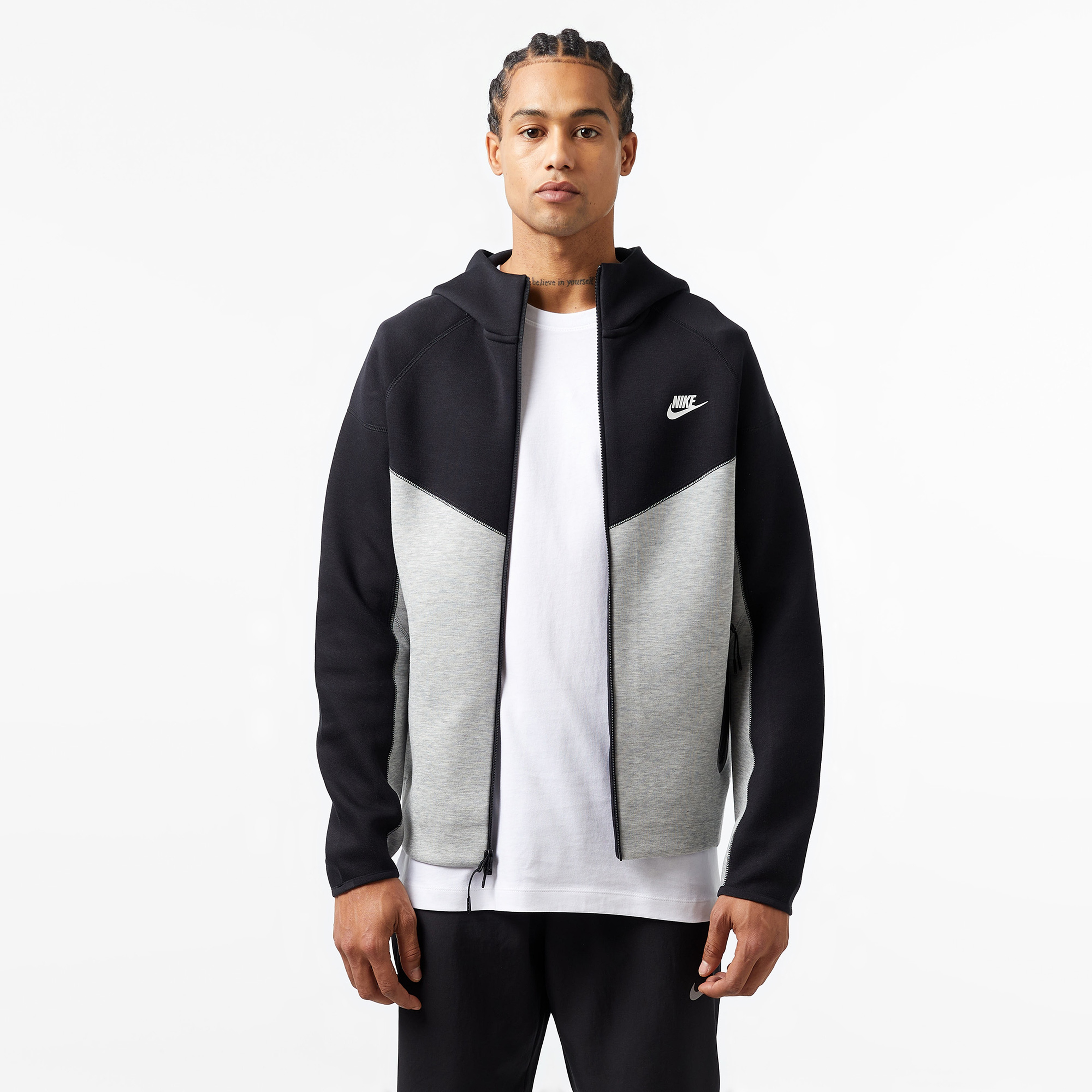 Nike Tech Fleece Full Zip Windrunner Erkek Gri Eşofman Üstü