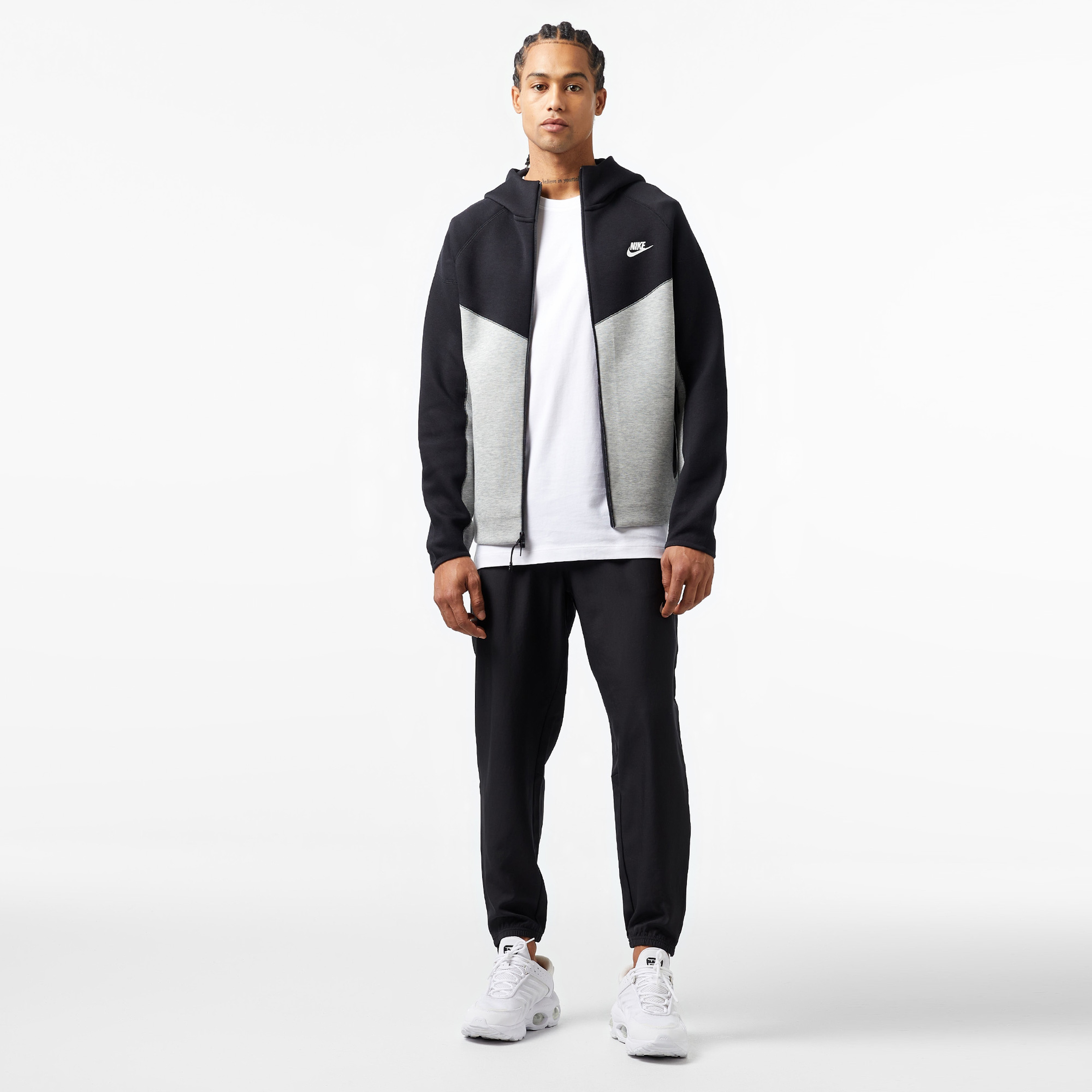 Nike Tech Fleece Full Zip Windrunner Erkek Gri Eşofman Üstü