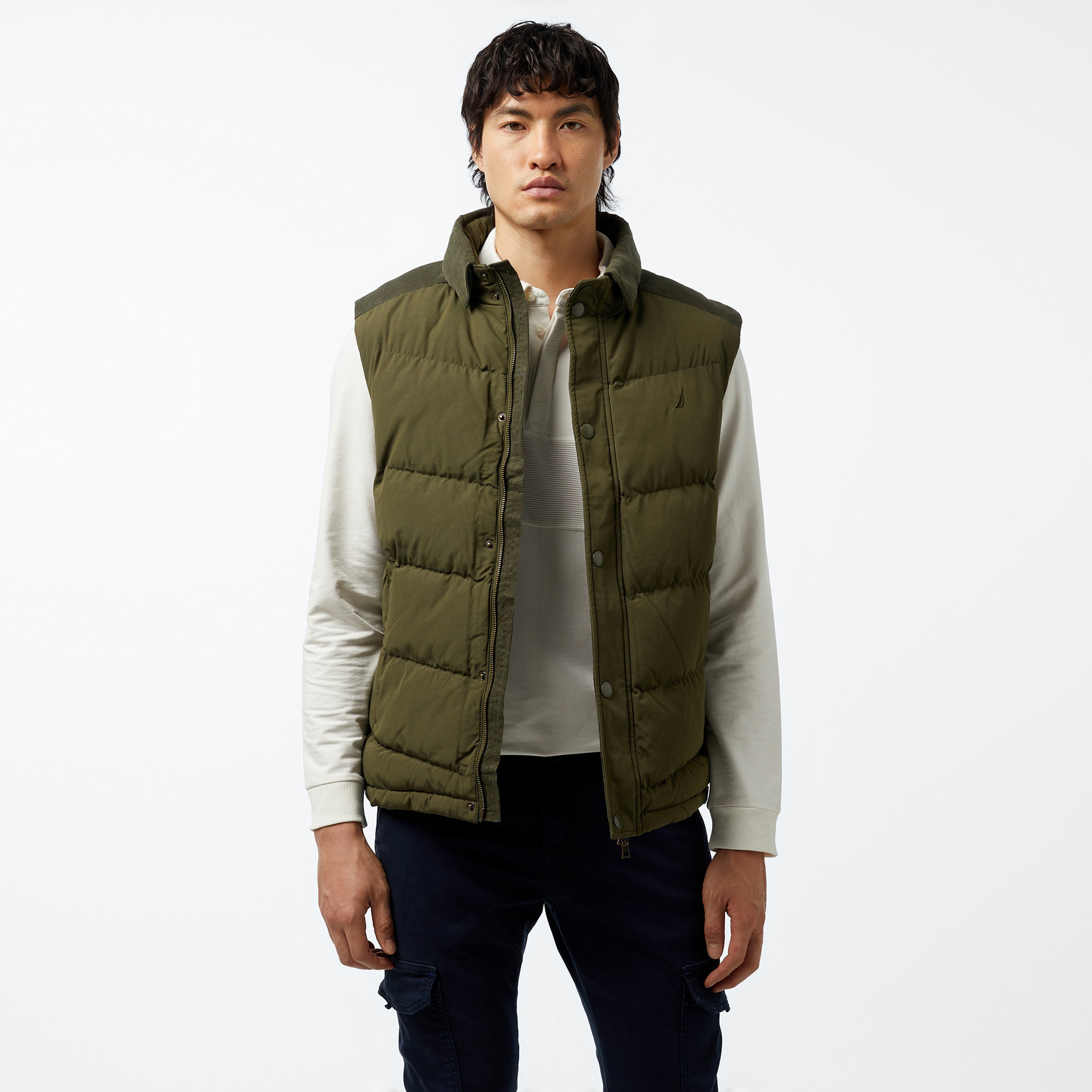 Nautica Erkek Yeşil Standart Fit Yelek