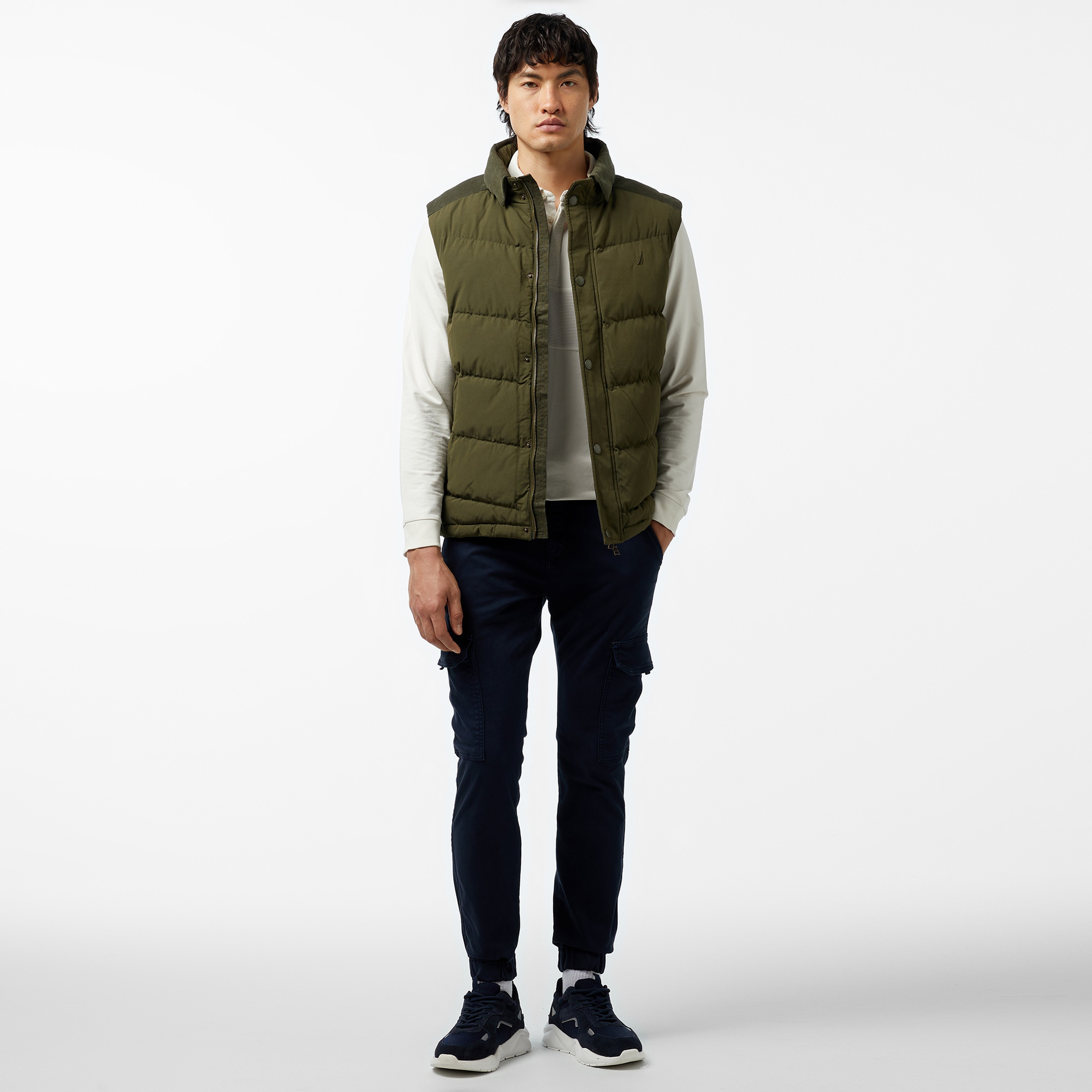 Nautica Erkek Yeşil Standart Fit Yelek