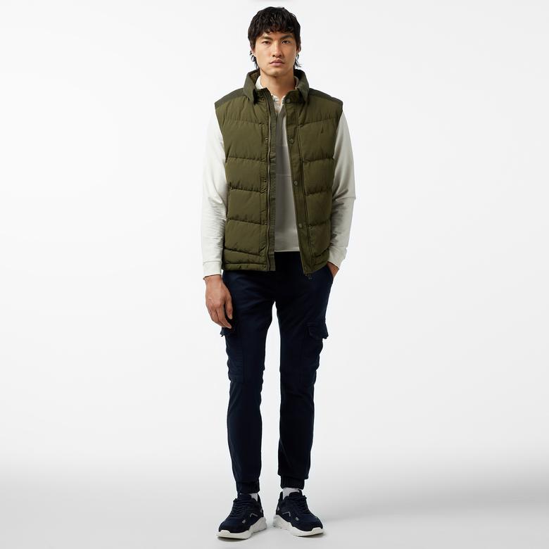 Nautica Erkek Yeşil Standart Fit Yelek