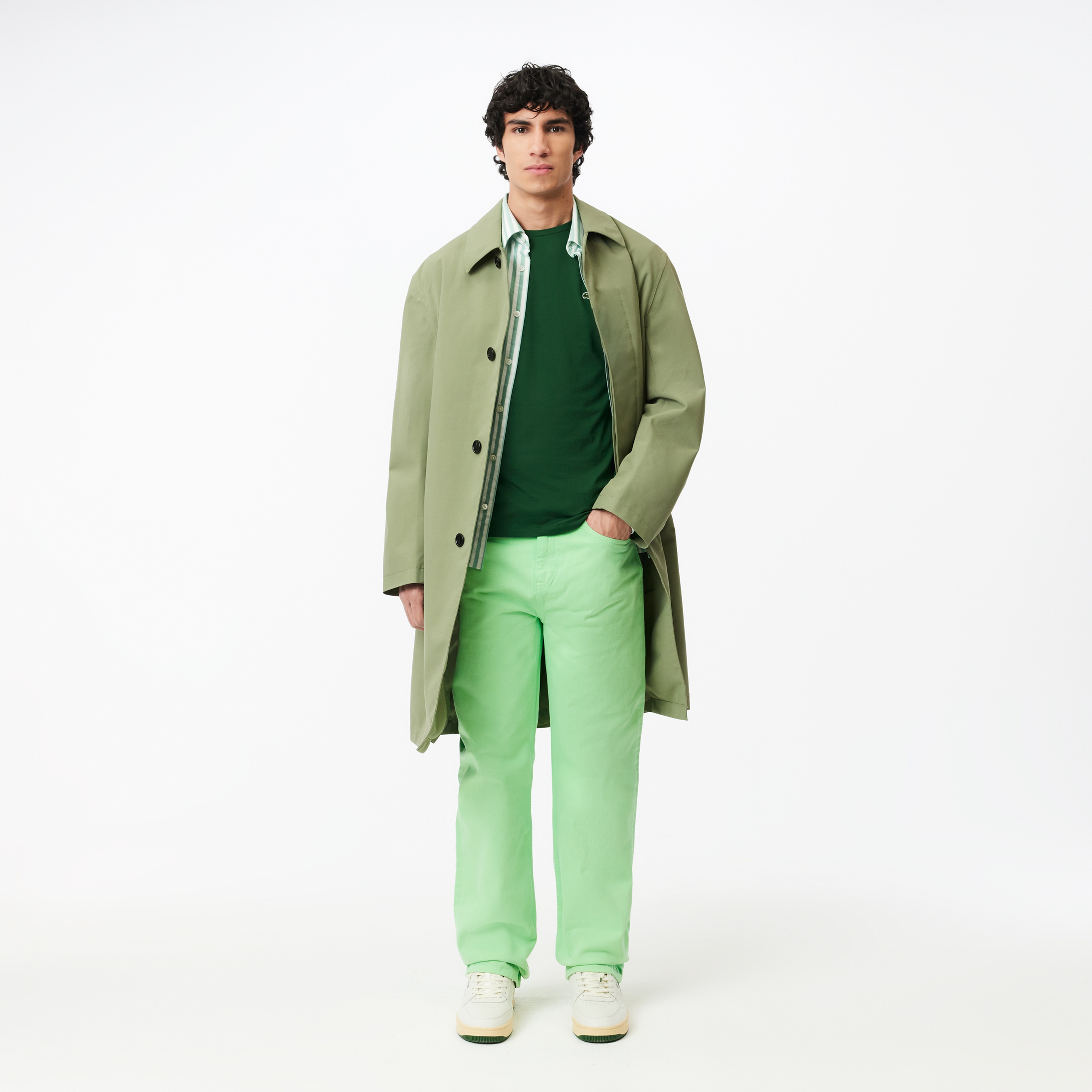 Erkek Regular Fit Bisiklet Yaka Koyu Yeşil T-Shirt