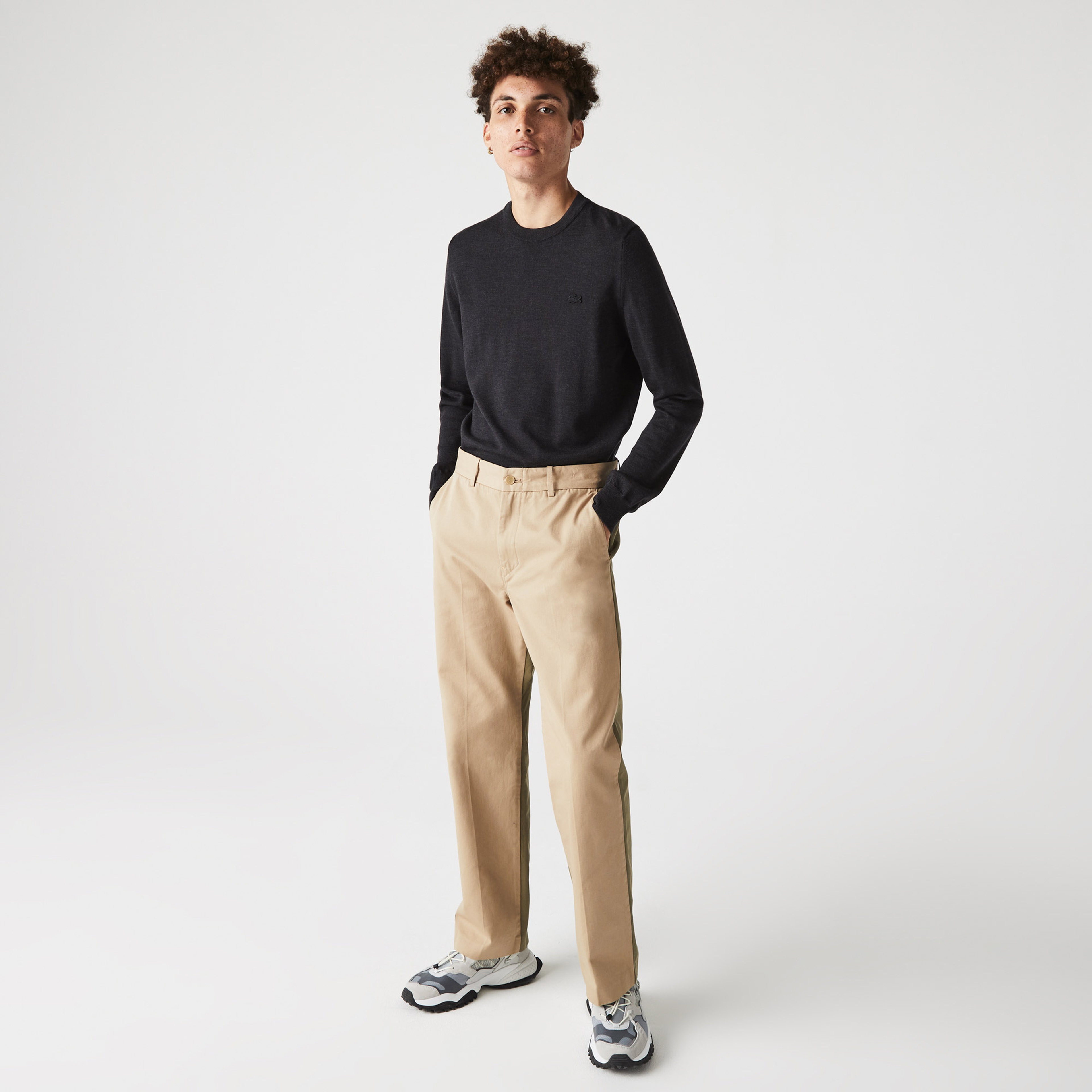 Lacoste Men's Crew Neck Merino Wool Sweater