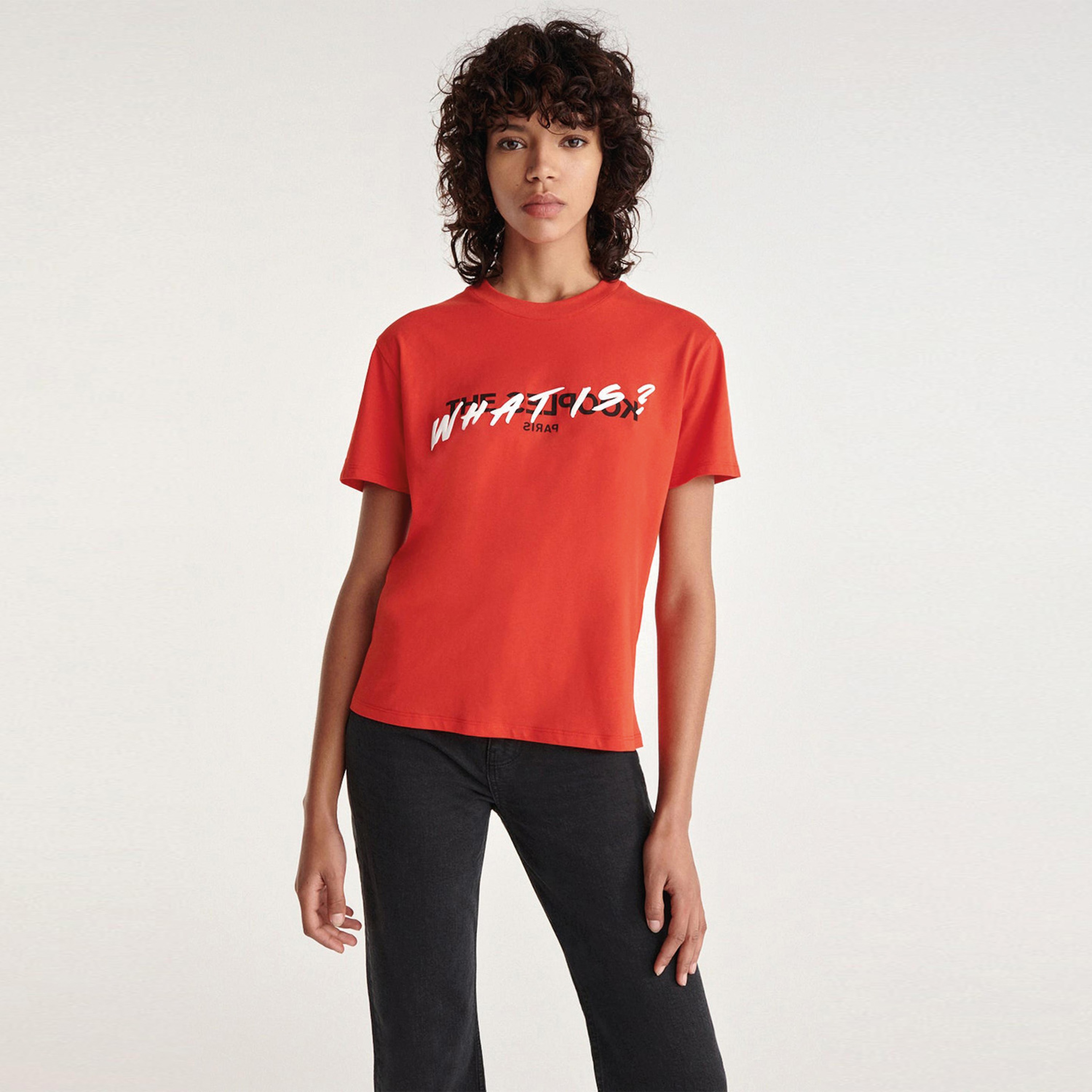 The Kooples Logo Baskılı Kadın Kırmızı T-Shırt