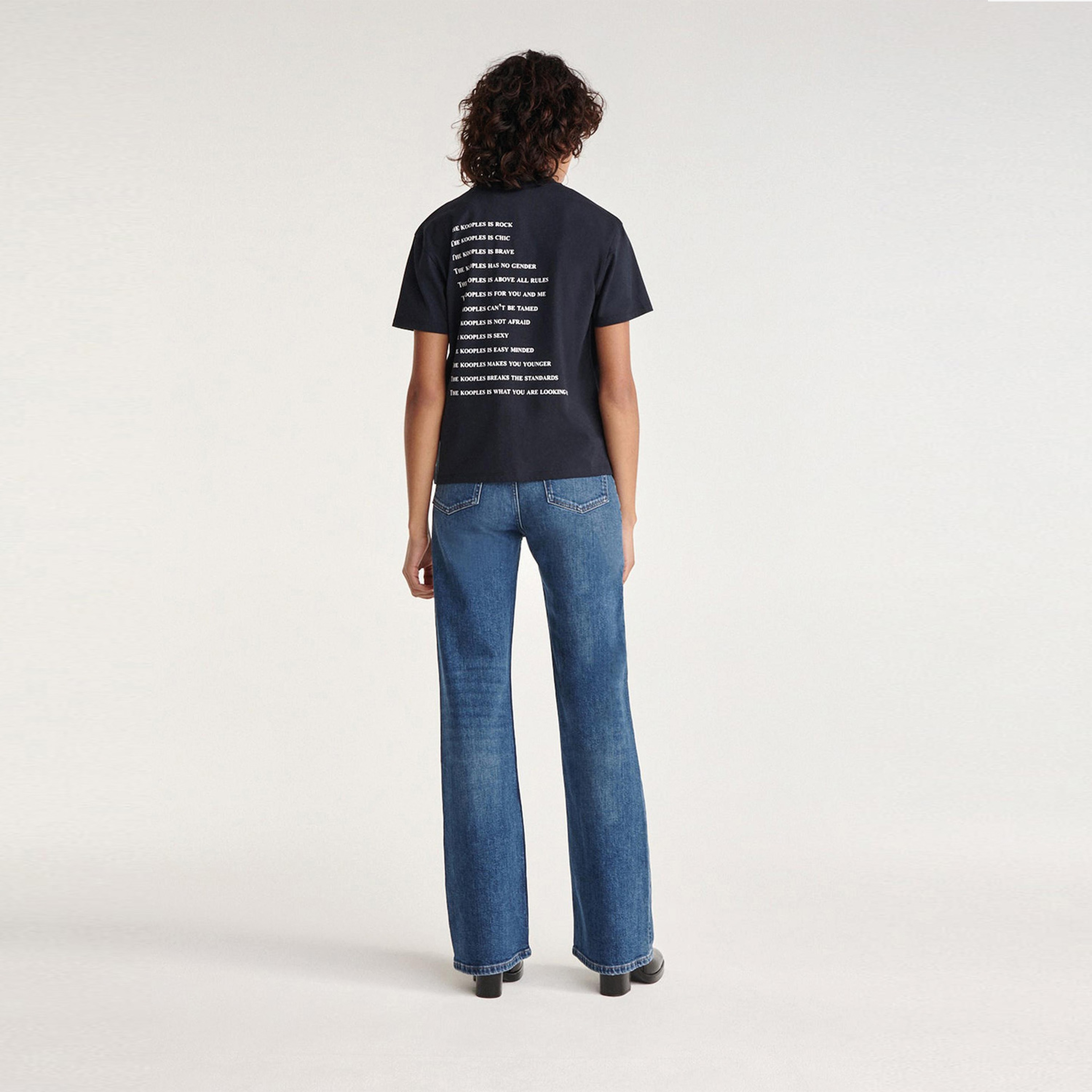 The Kooples Logo Baskılı Kadın Lacivert T-Shırt