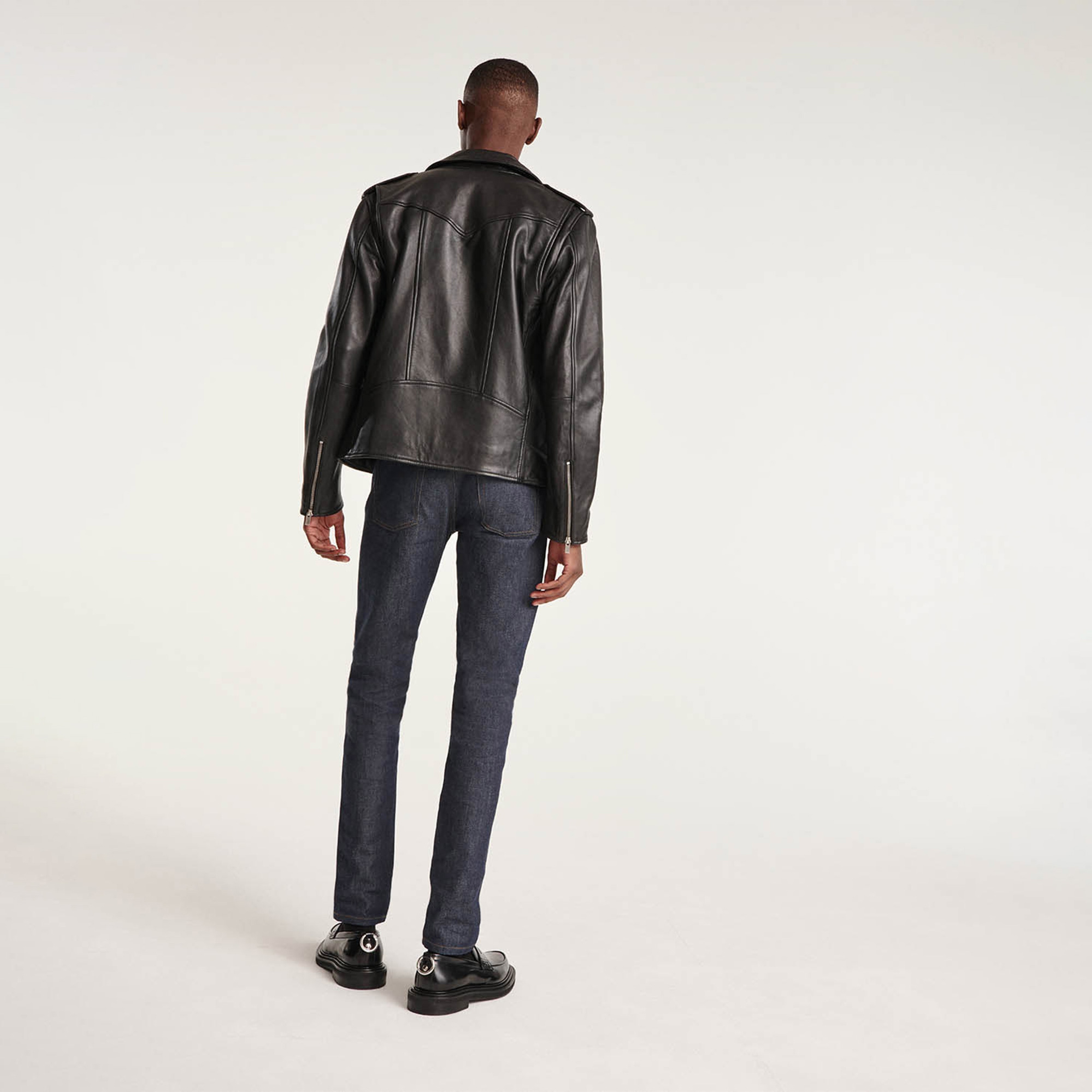 ERKEK SİYAH DERİ BIKER CEKET