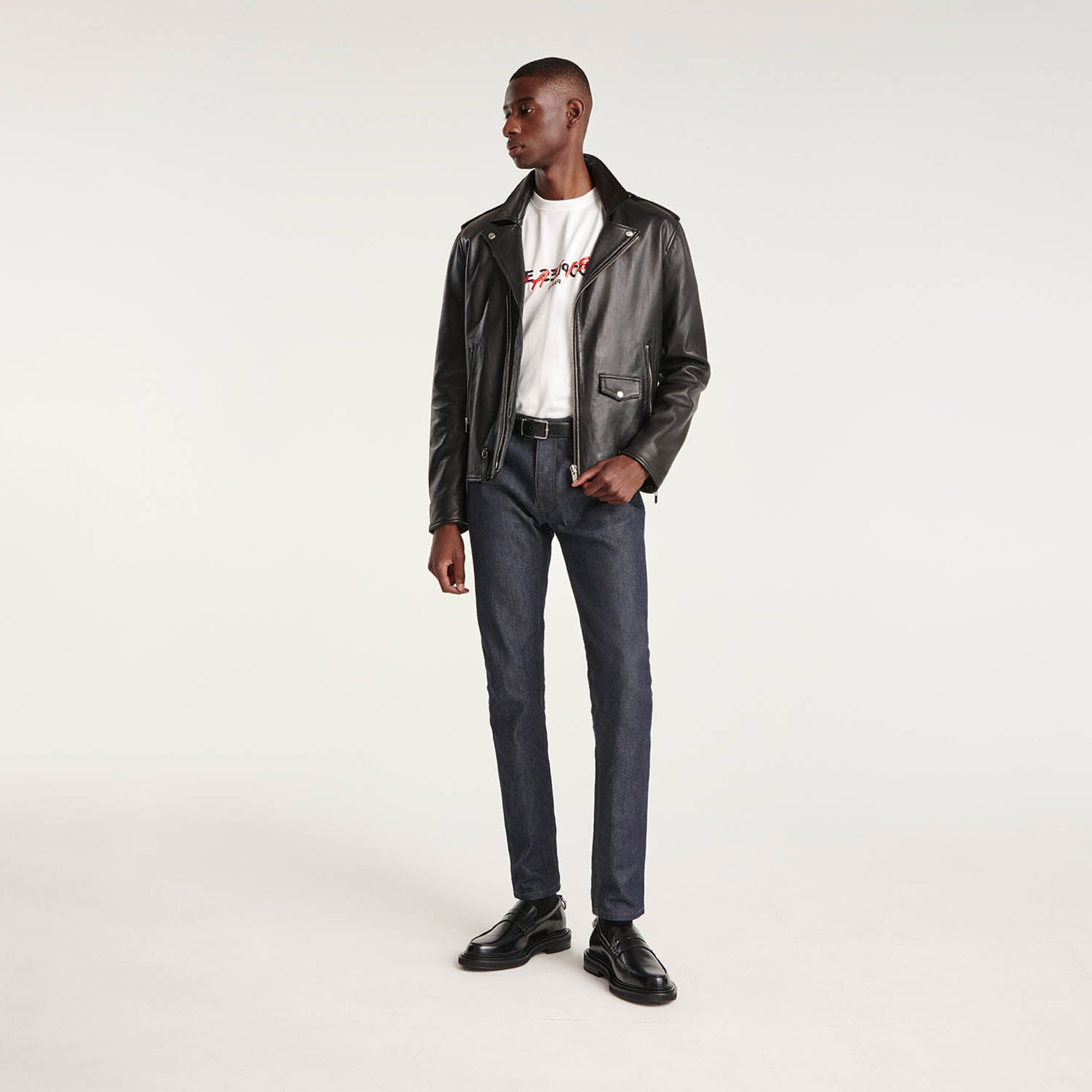 ERKEK SİYAH DERİ BIKER CEKET