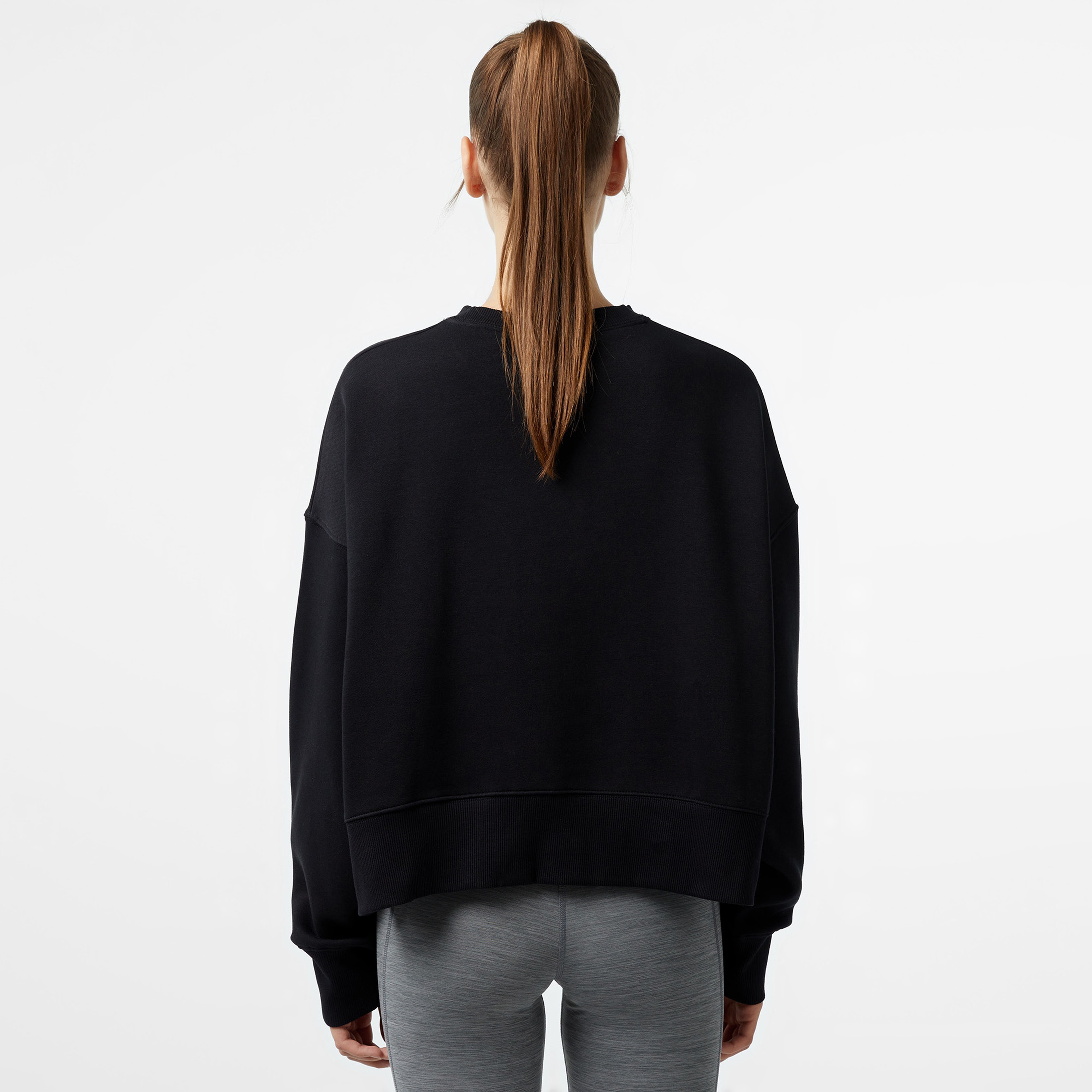 Nike Sportswear Phoenix Fleece Oversized Crew Kadın Siyah Eşofman Üstü