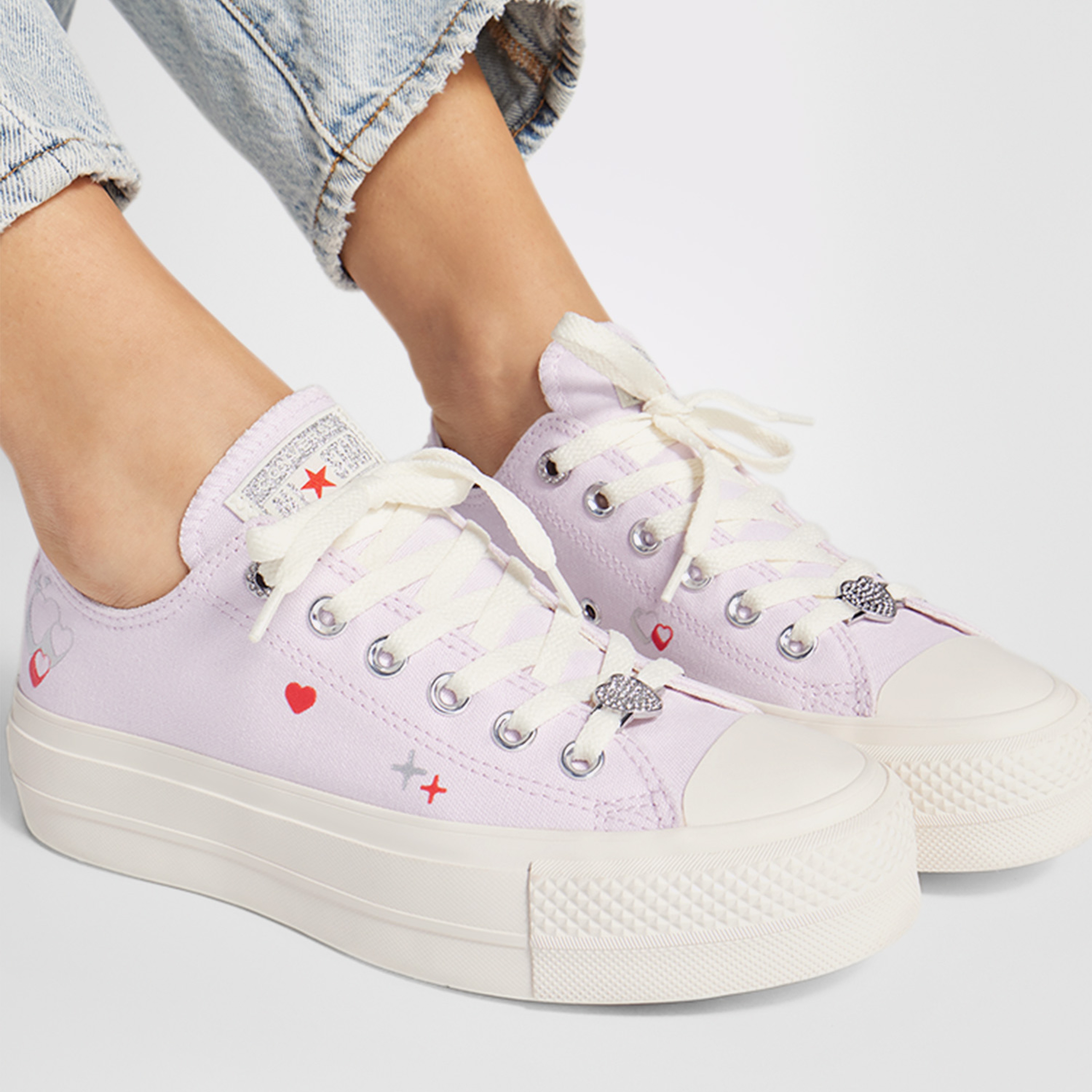 Converse Chuck Taylor All Star Lift Platform Y2K Heart Kadın Lila Sneaker