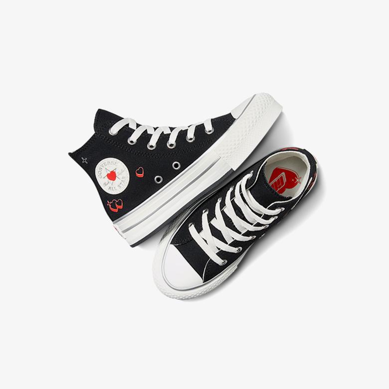 Converse Chuck Taylor All Star EVA Lift Platform Y2K Heart Çocuk Siyah Sneaker