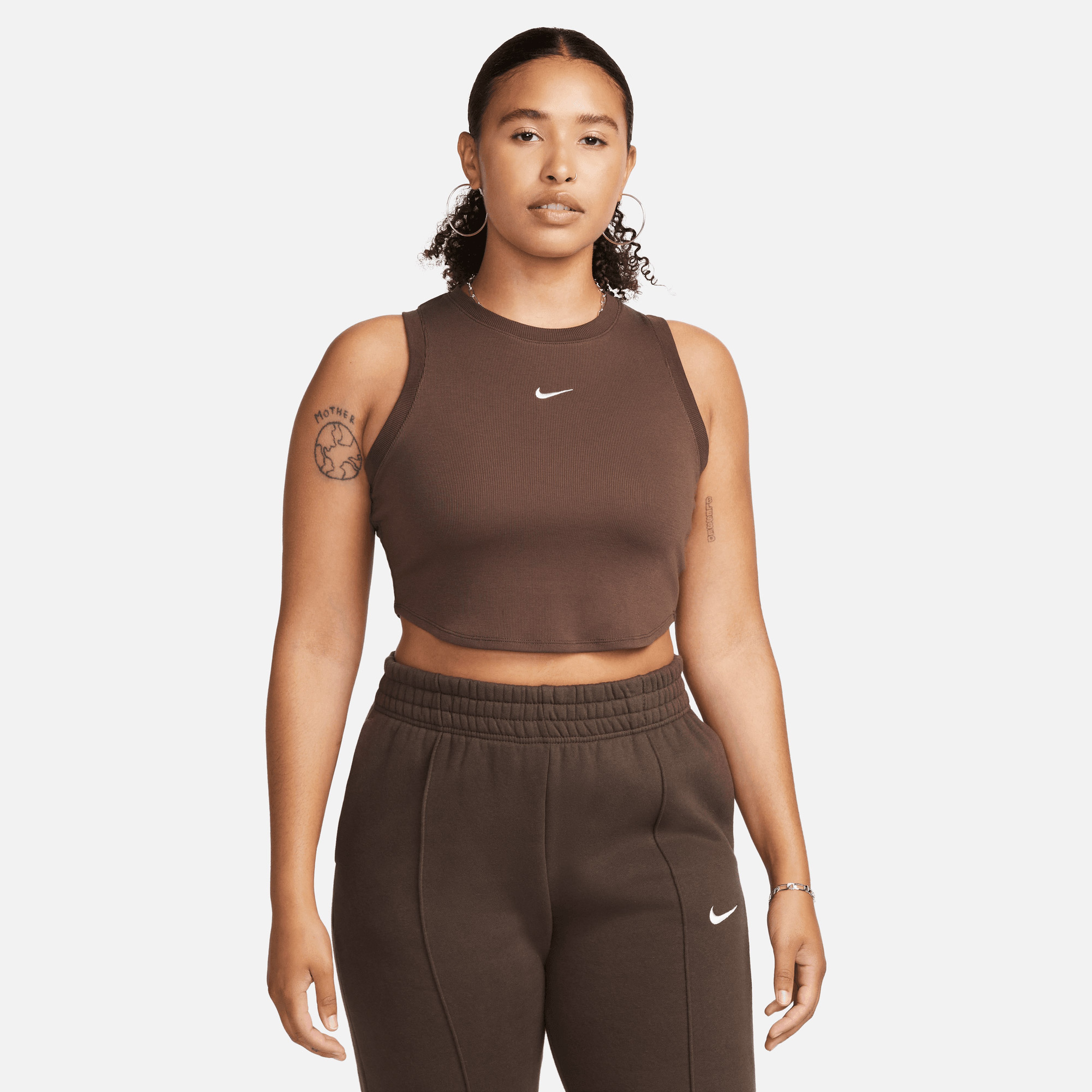 Nike Sportswear Essentials Kadın Kahverengi Crop Atlet