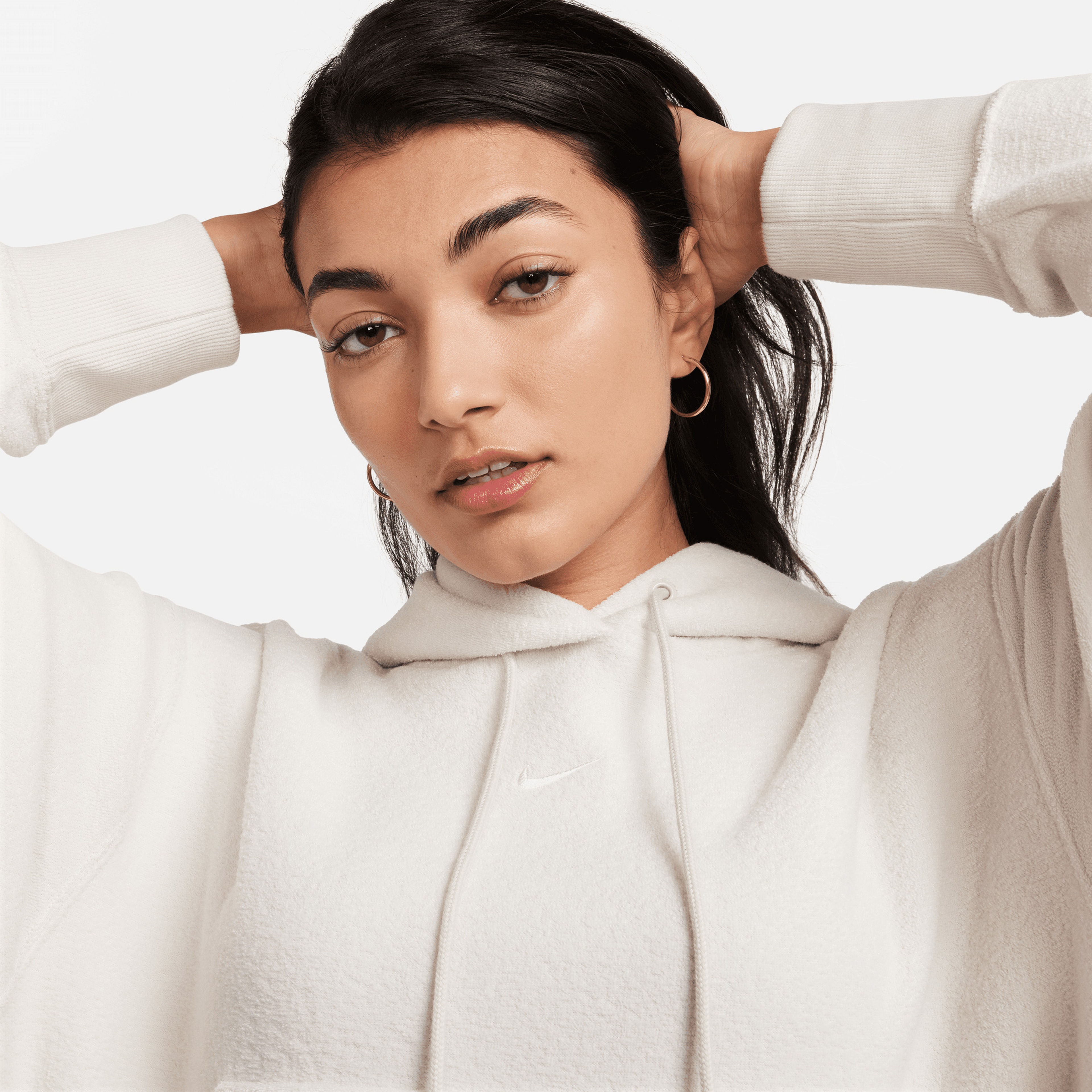 Nike Sportswear Phoenix Plush Sportswear Kadın Beyaz Hoodie