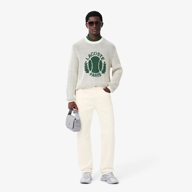 Erkek Straight Fit Beyaz Jean Pantolon