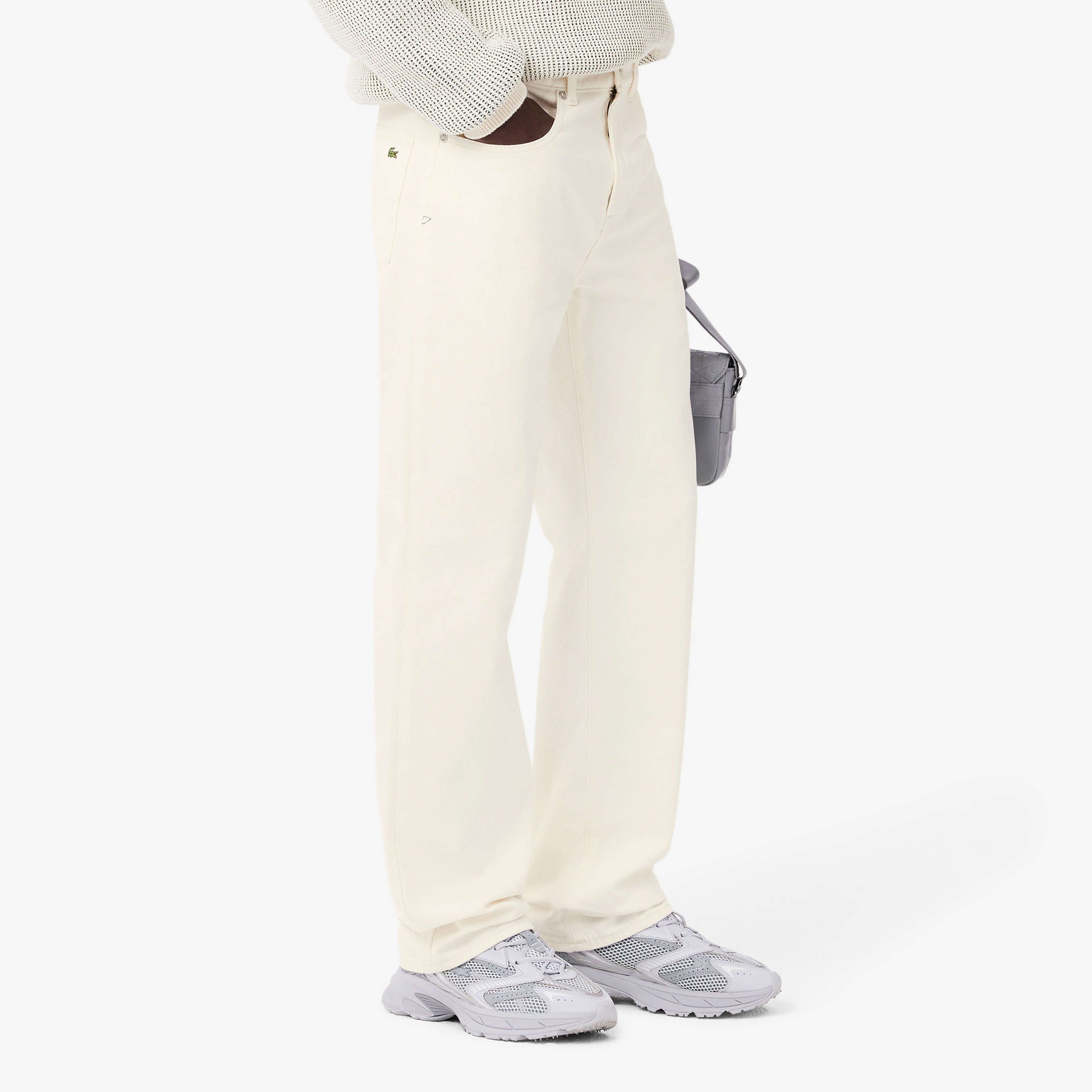 Erkek Straight Fit Beyaz Jean Pantolon