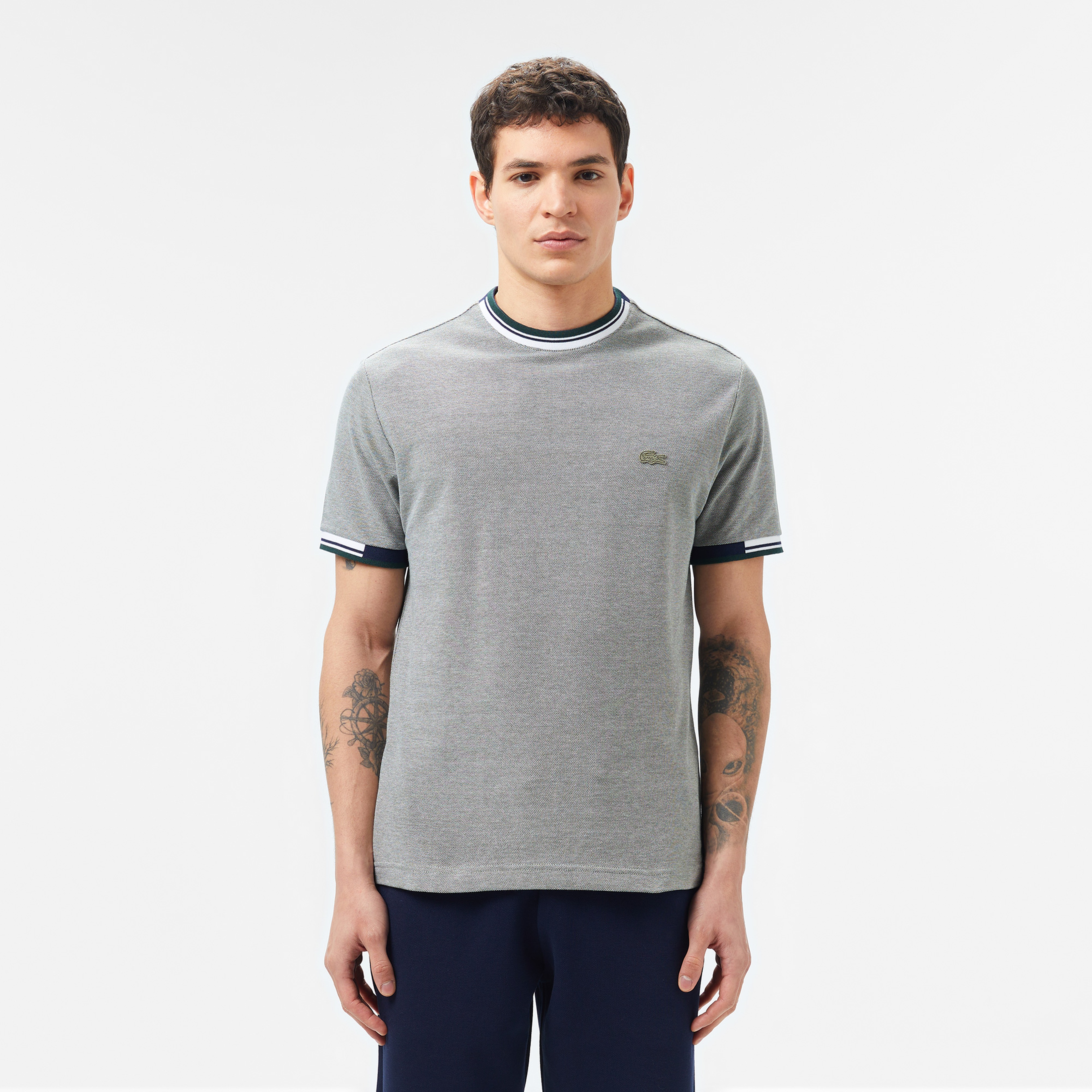 Erkek Regular Fit Bisiklet Yaka Gri T-Shirt