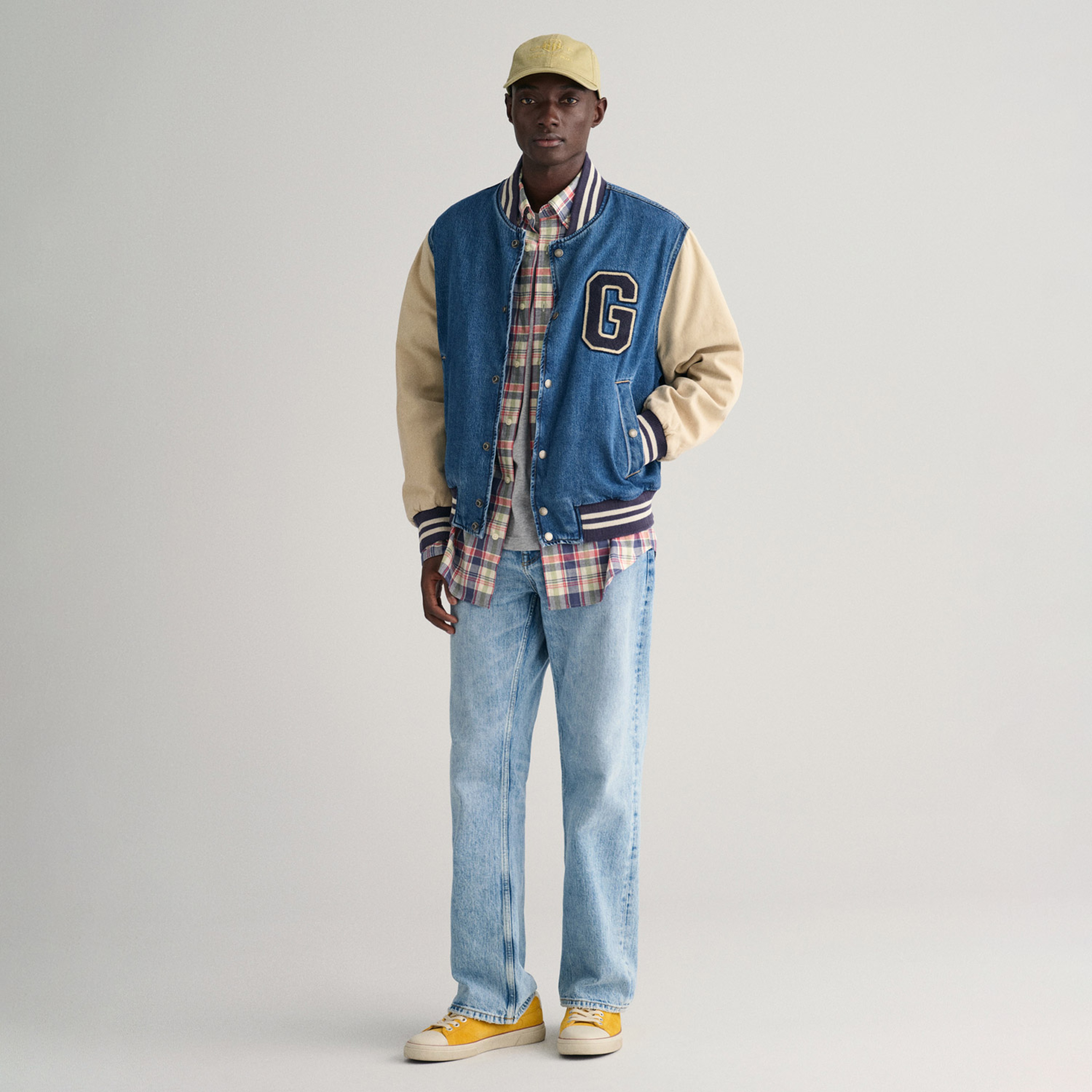 GANT Erkek Mavi Regular Fit Düğmeli Yaka Kareli Gömlek