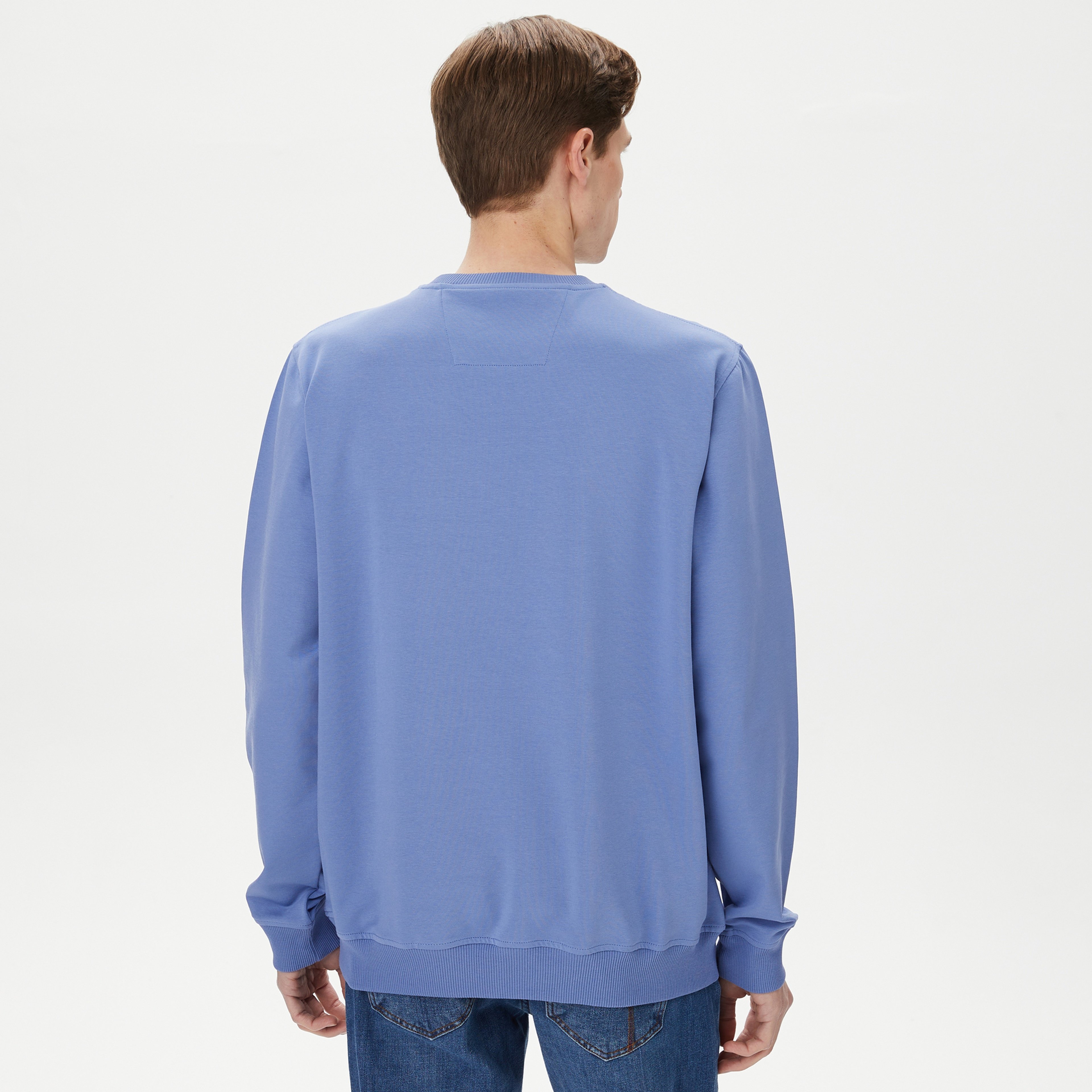 Nautica Erkek Mavi Standart Fit Sweatshirt