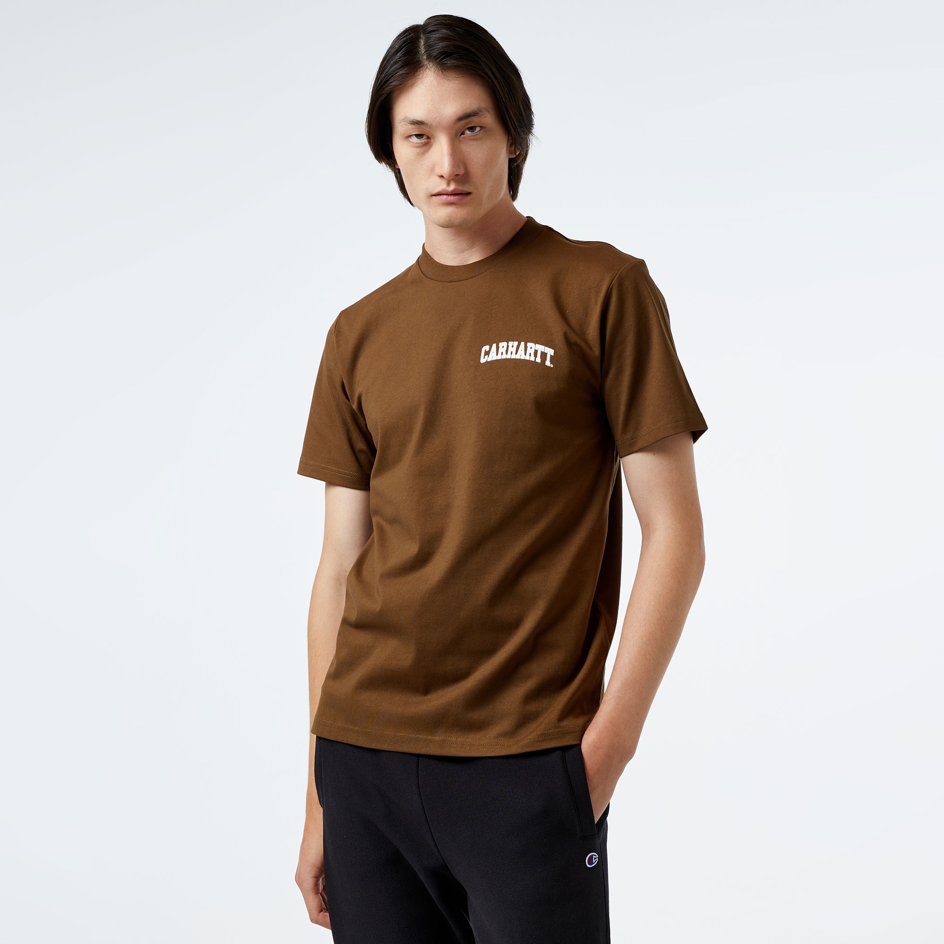 Carhartt WIP S/S University Script Erkek Kahverengi T-Shirt