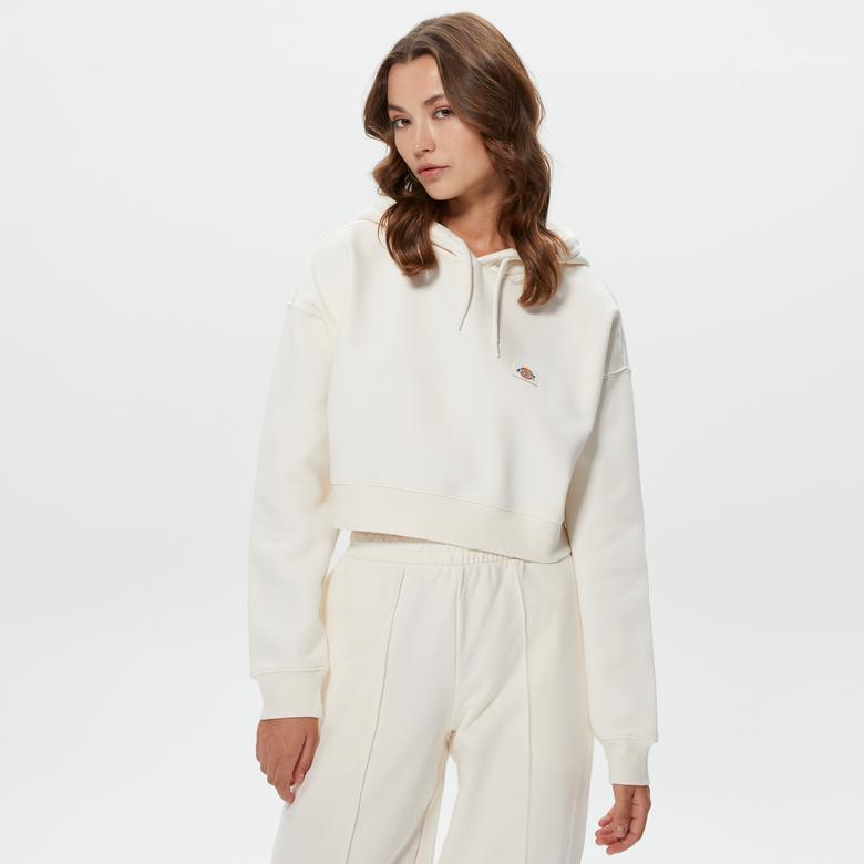 Dickies Oakport Cropped Kadın Krem Hoodie