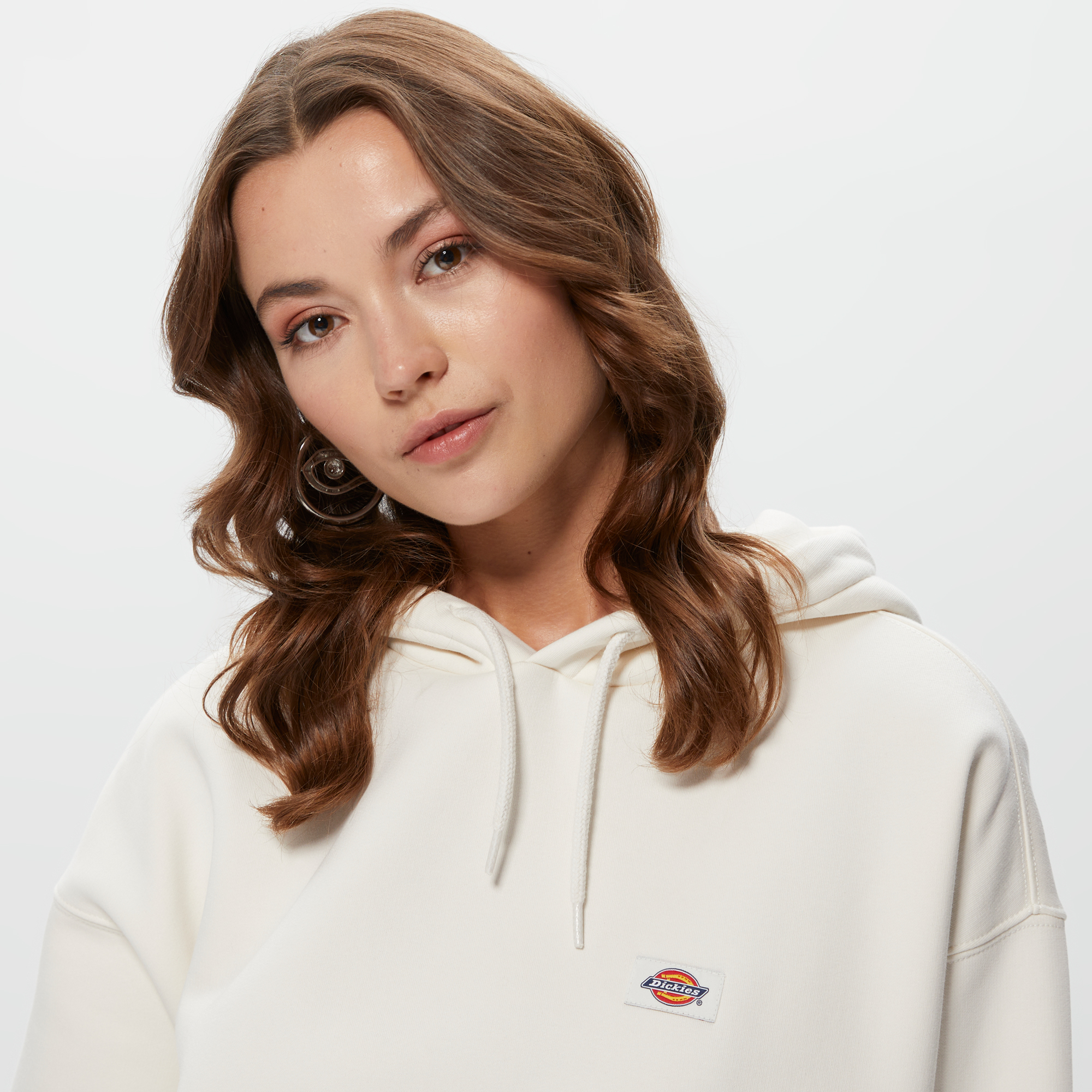 Dickies Oakport Cropped Kadın Krem Hoodie